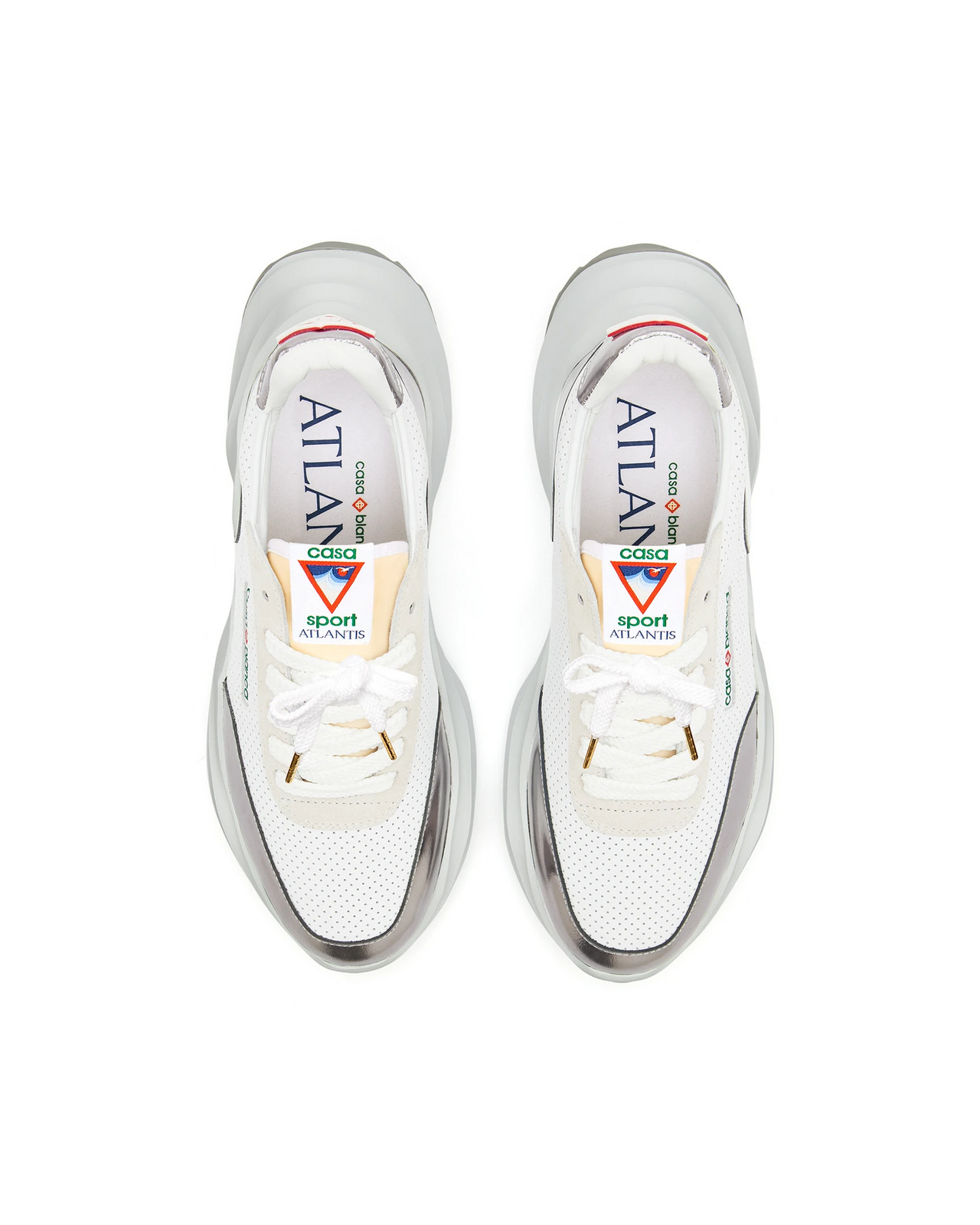 Mens Atlantis White & Chrome Sneaker | Casablanca Paris - 8