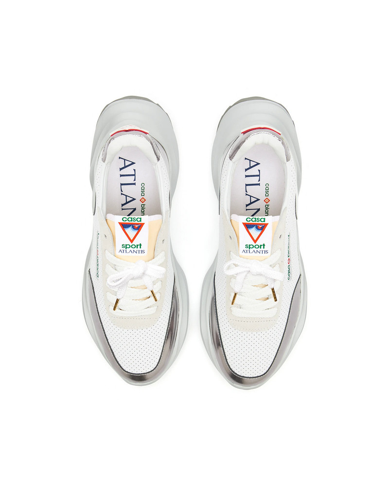 Mens Atlantis White & Chrome Sneaker | Casablanca Paris 8