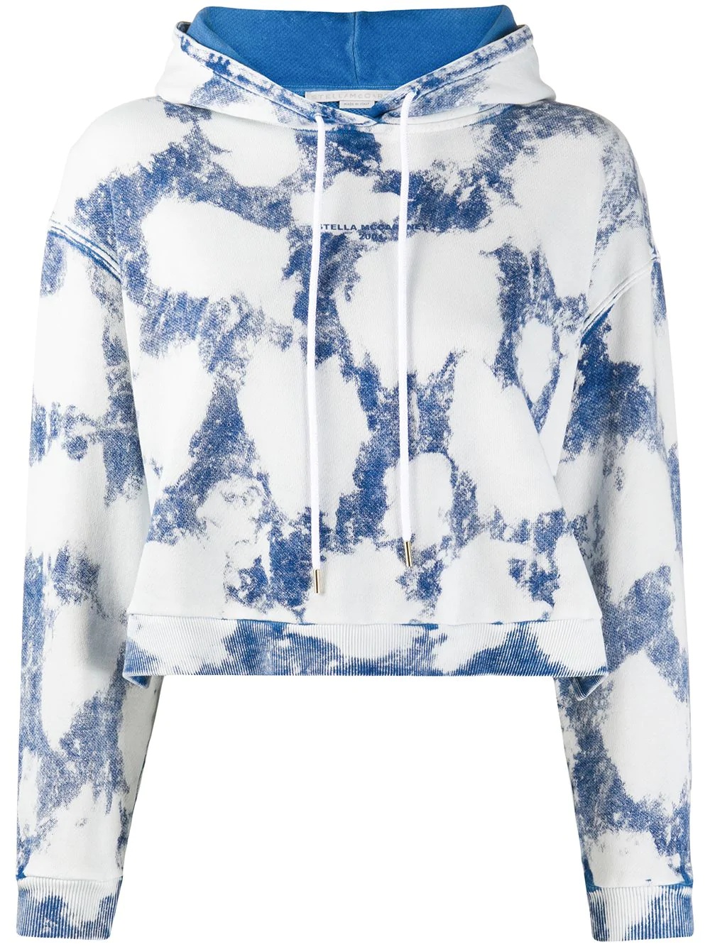 cloud print cropped hoodie - 1