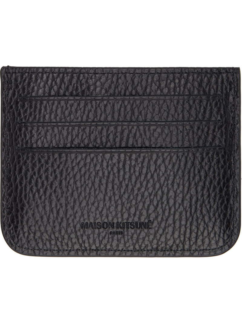 Maison Kitsuné Black Profile Fox Card Holder outlook