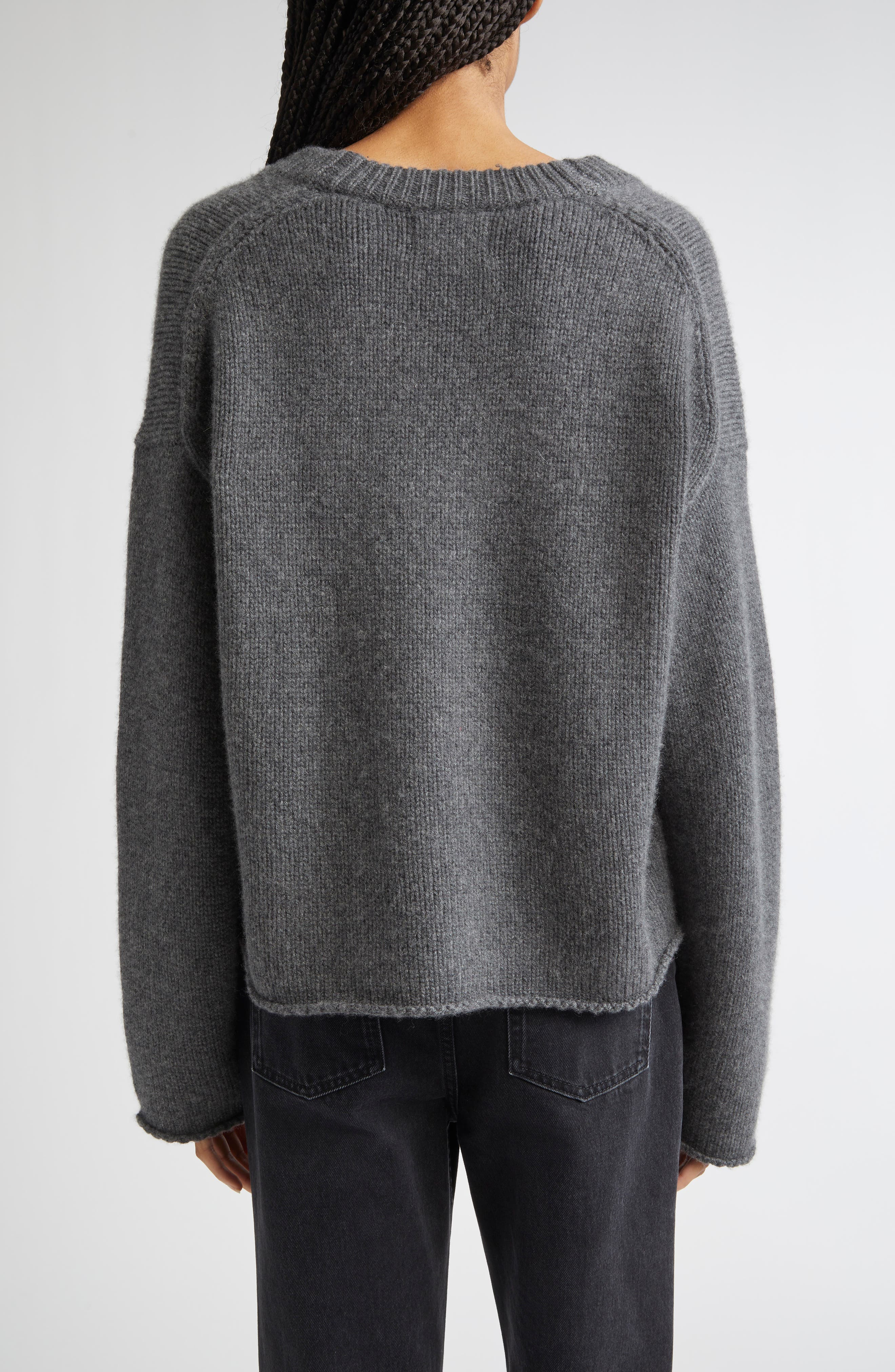 LOULOU DE SAISON Derry Cashmere U-Neck Sweater in Anthracite Melange at Nordstrom - 2