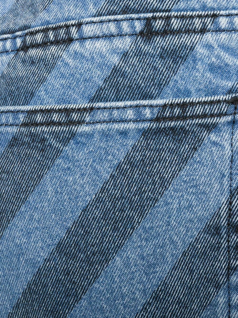 diagonal stripes straight jeans - 5