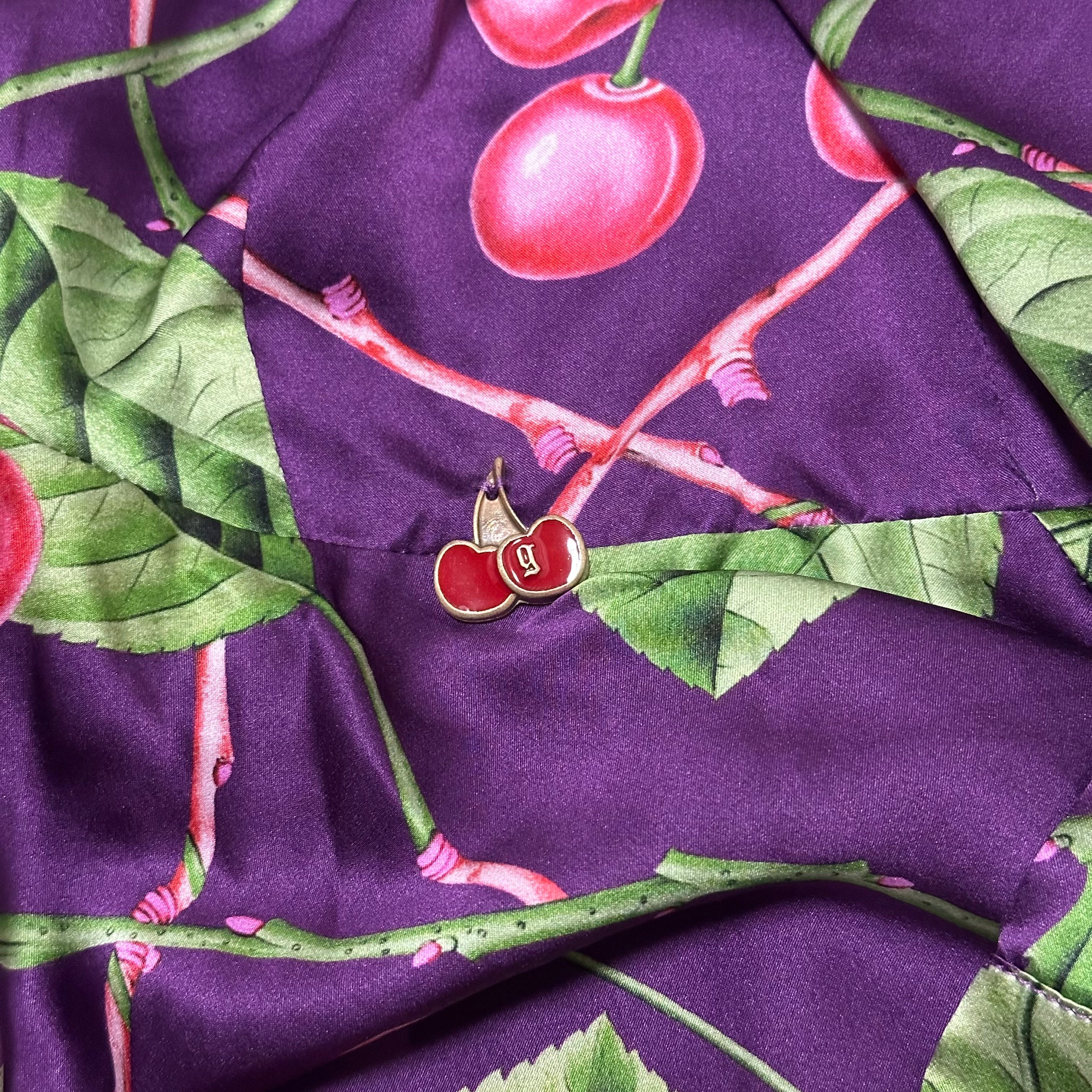 JOHN GALLIANO Fall Winter 2003 Cherry Silk Dress - 3