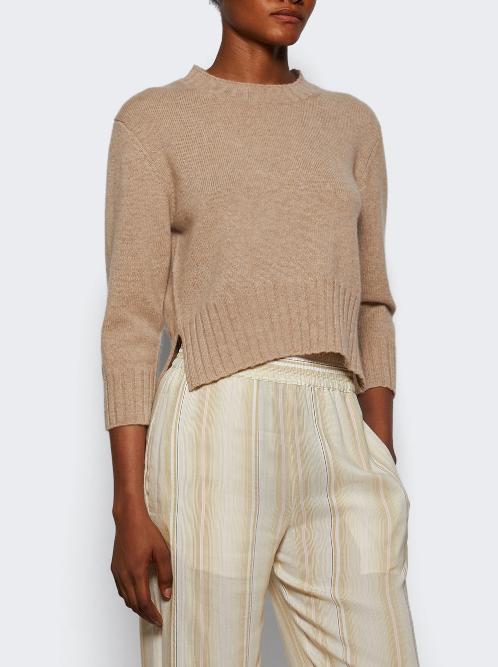 Mora Cropped Sweater Beige Melange - 2