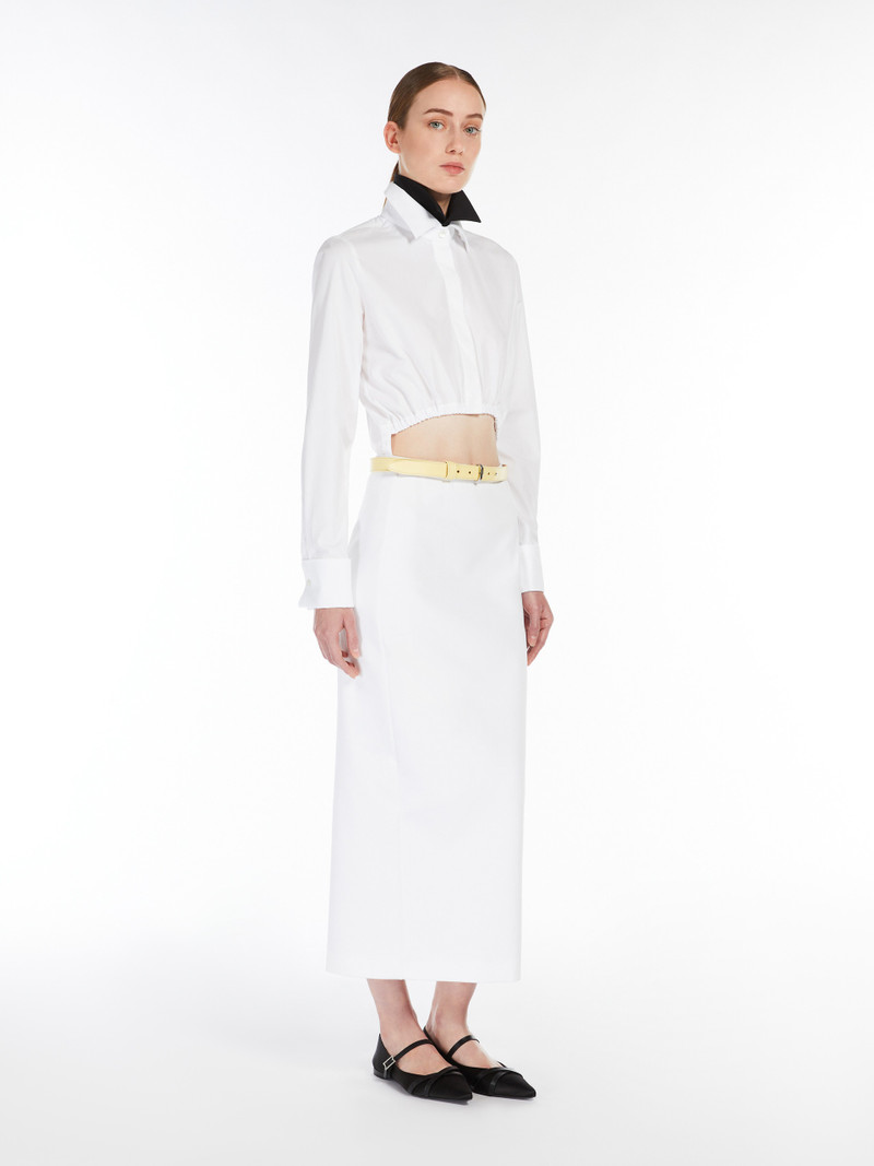 Max Mara FALSTER Cotton cropped shirt outlook