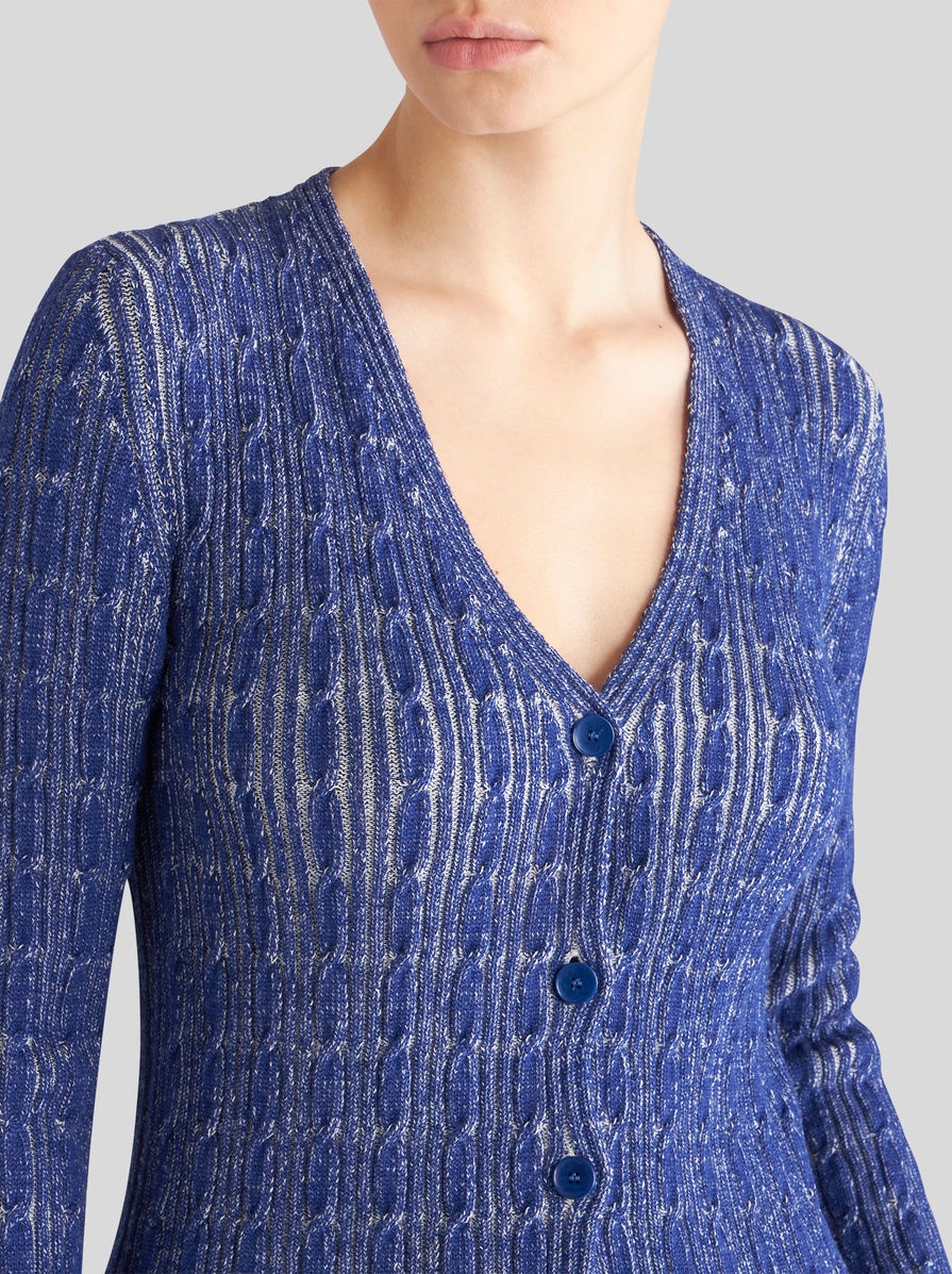 CABLE-KNIT WOOL CARDIGAN - 3
