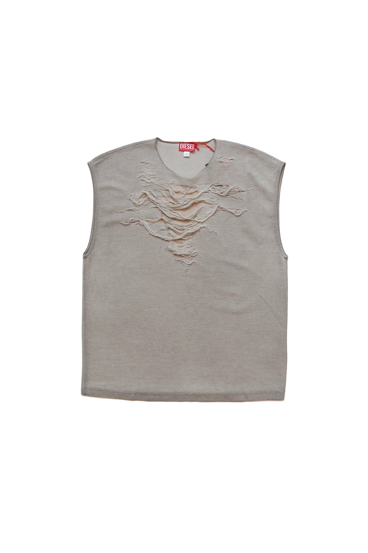 Diesel Distressed Sleeveless Top Grey - 1