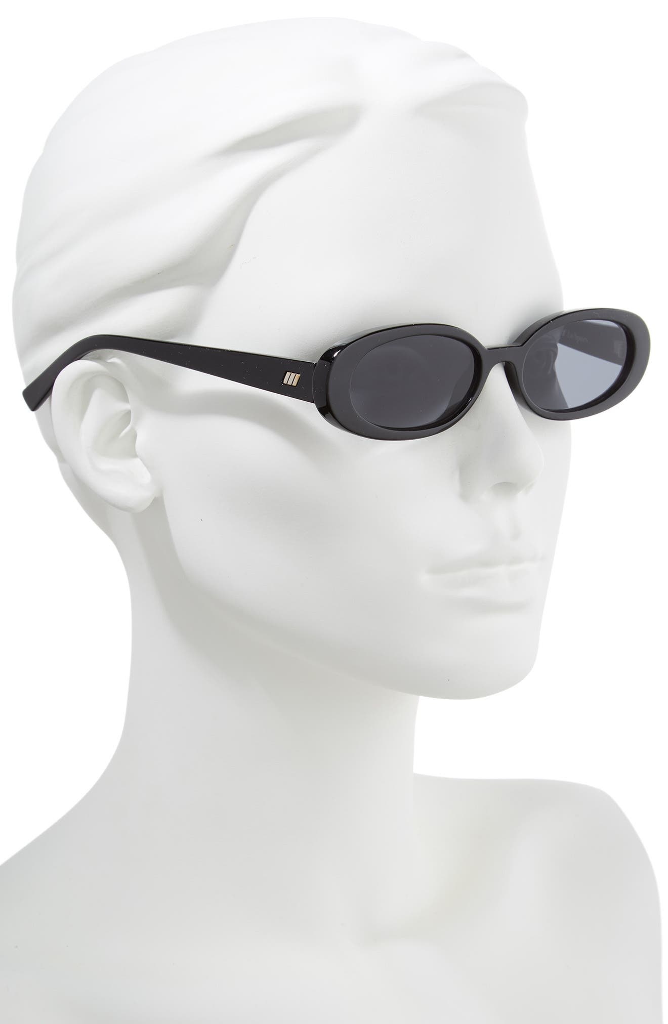 Le Specs Outta Love 51mm Oval Sunglasses in Black /Smoke Mono at Nordstrom - 3