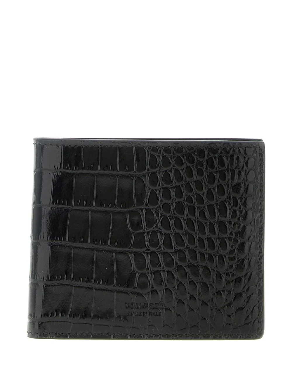 crocodile-pattern bifold wallet - 1