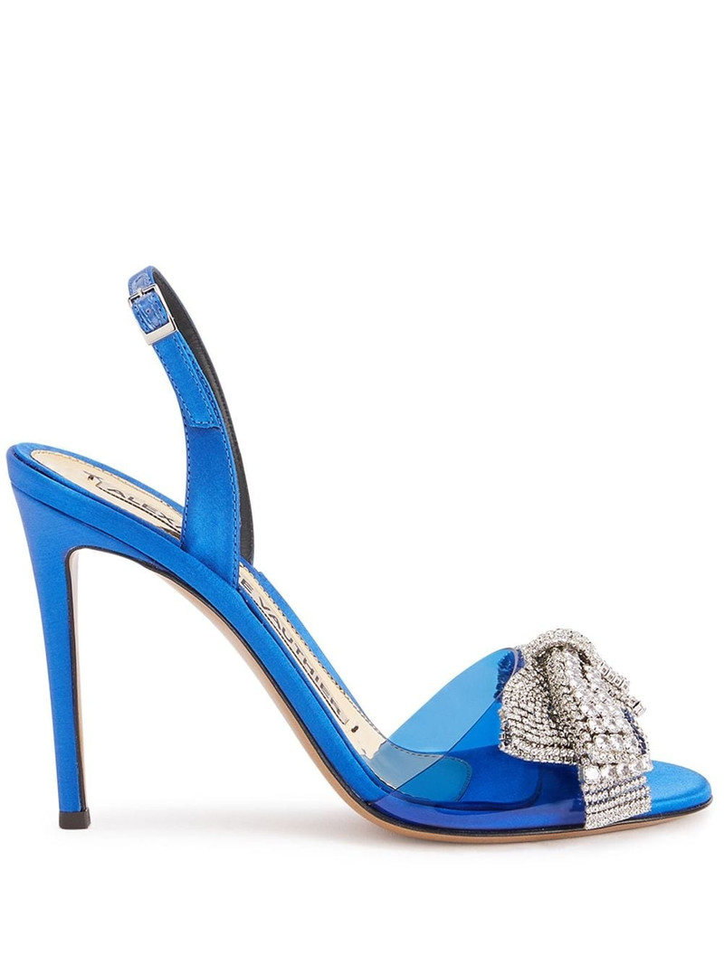 crystal-embellished bow 105mm sandals 1