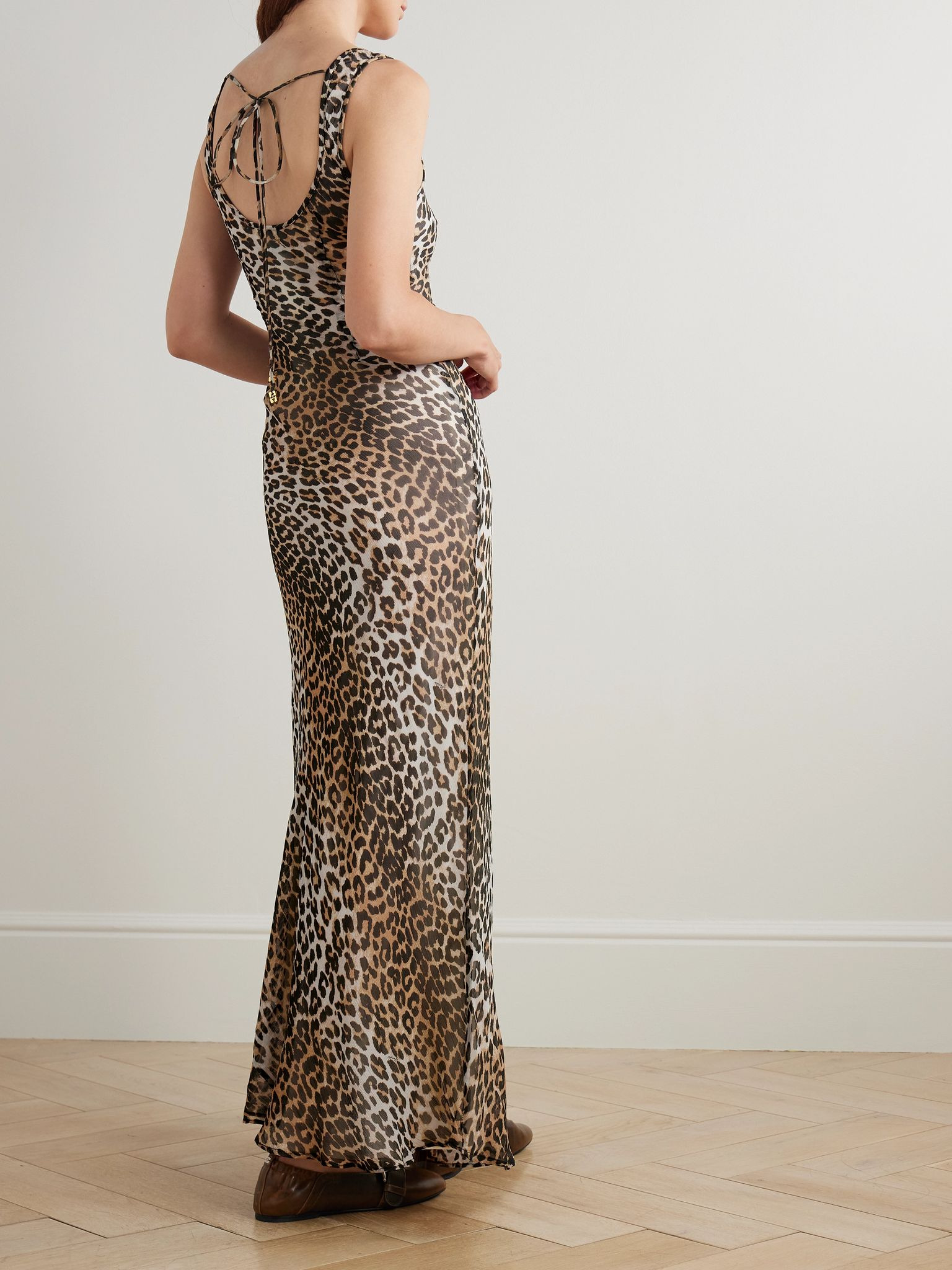 Leopard-print chiffon maxi dress Leopard print - 3