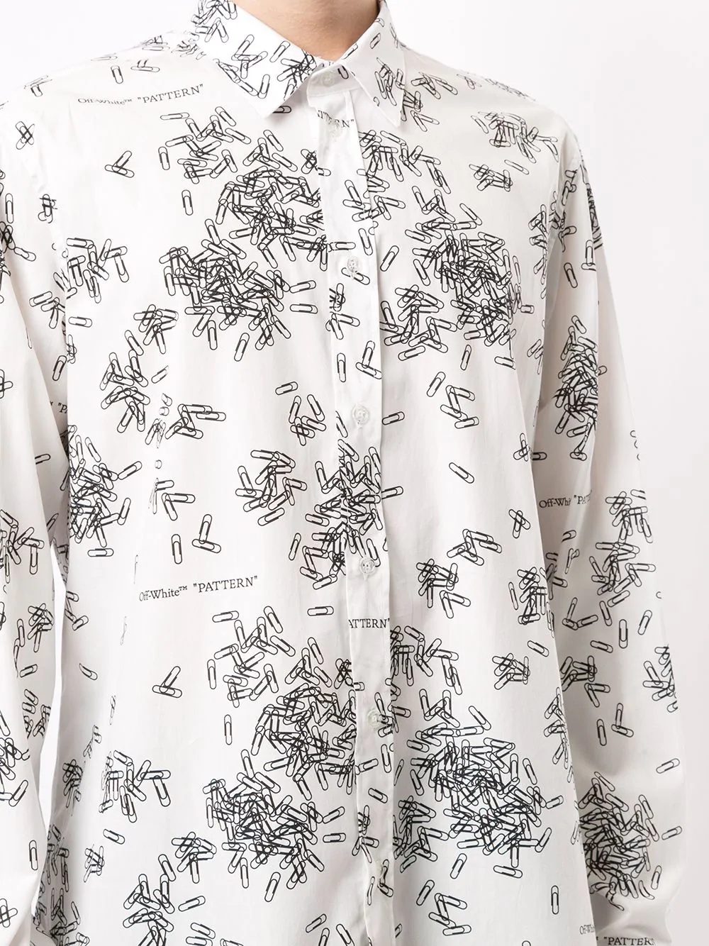 paperclip-print long-sleeve shirt - 5