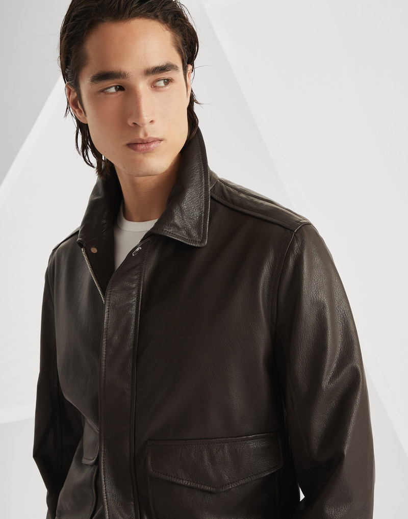 곡물 가죽 aviator 재킷 3