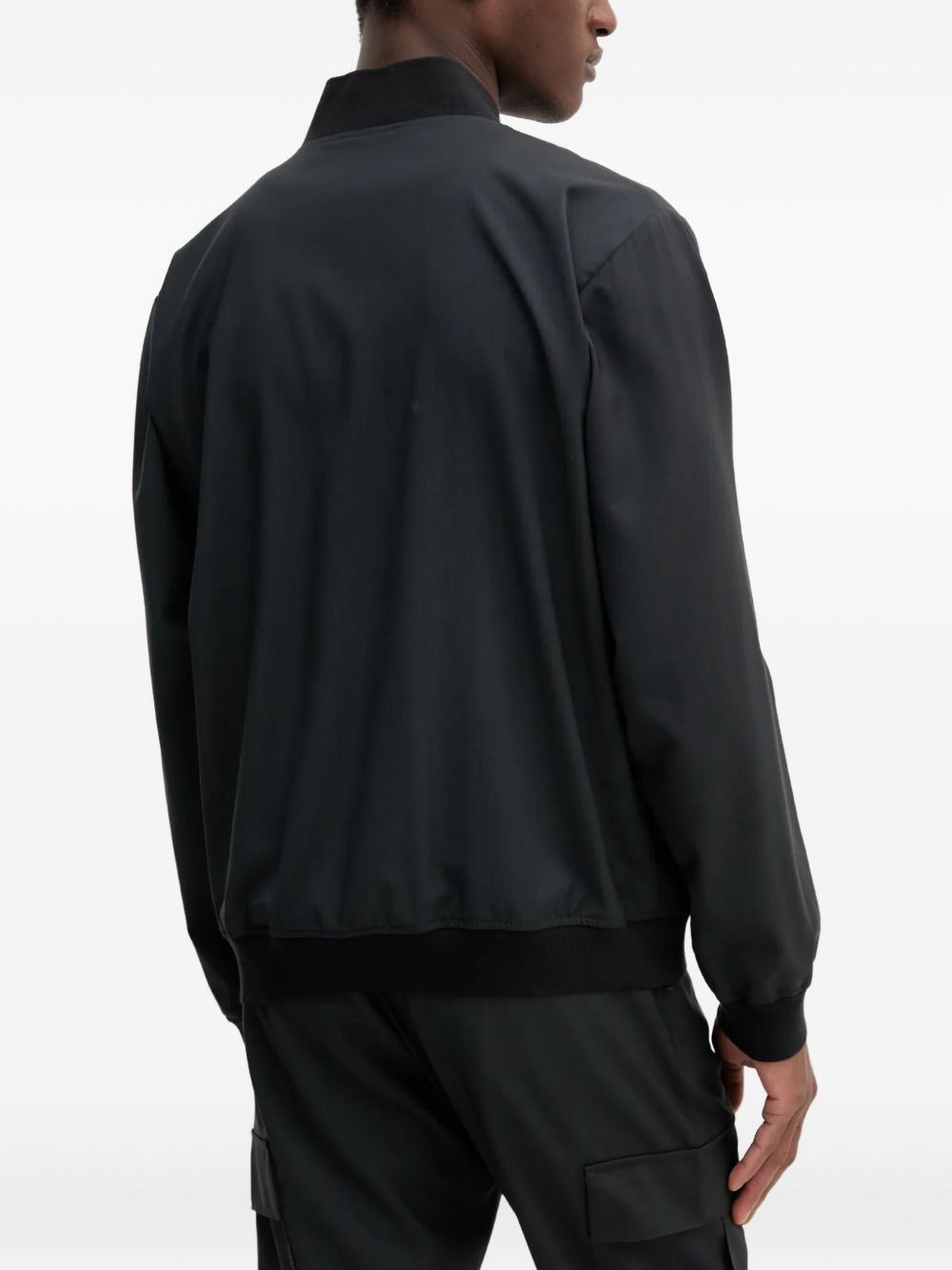 ribbed-collar bomber jacket - 3