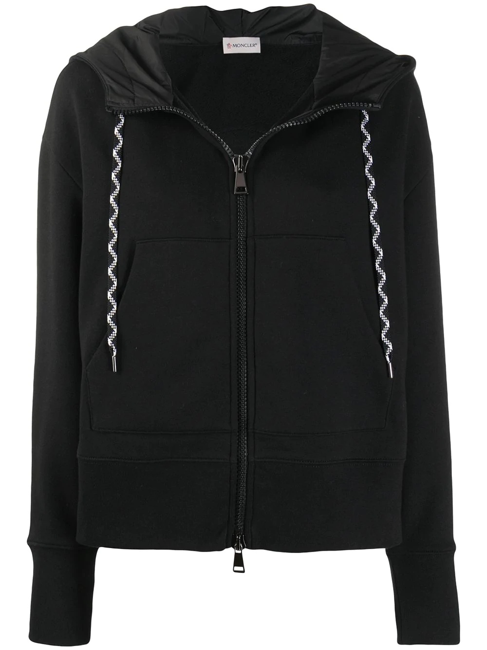 embroidered logo zip hoodie - 1