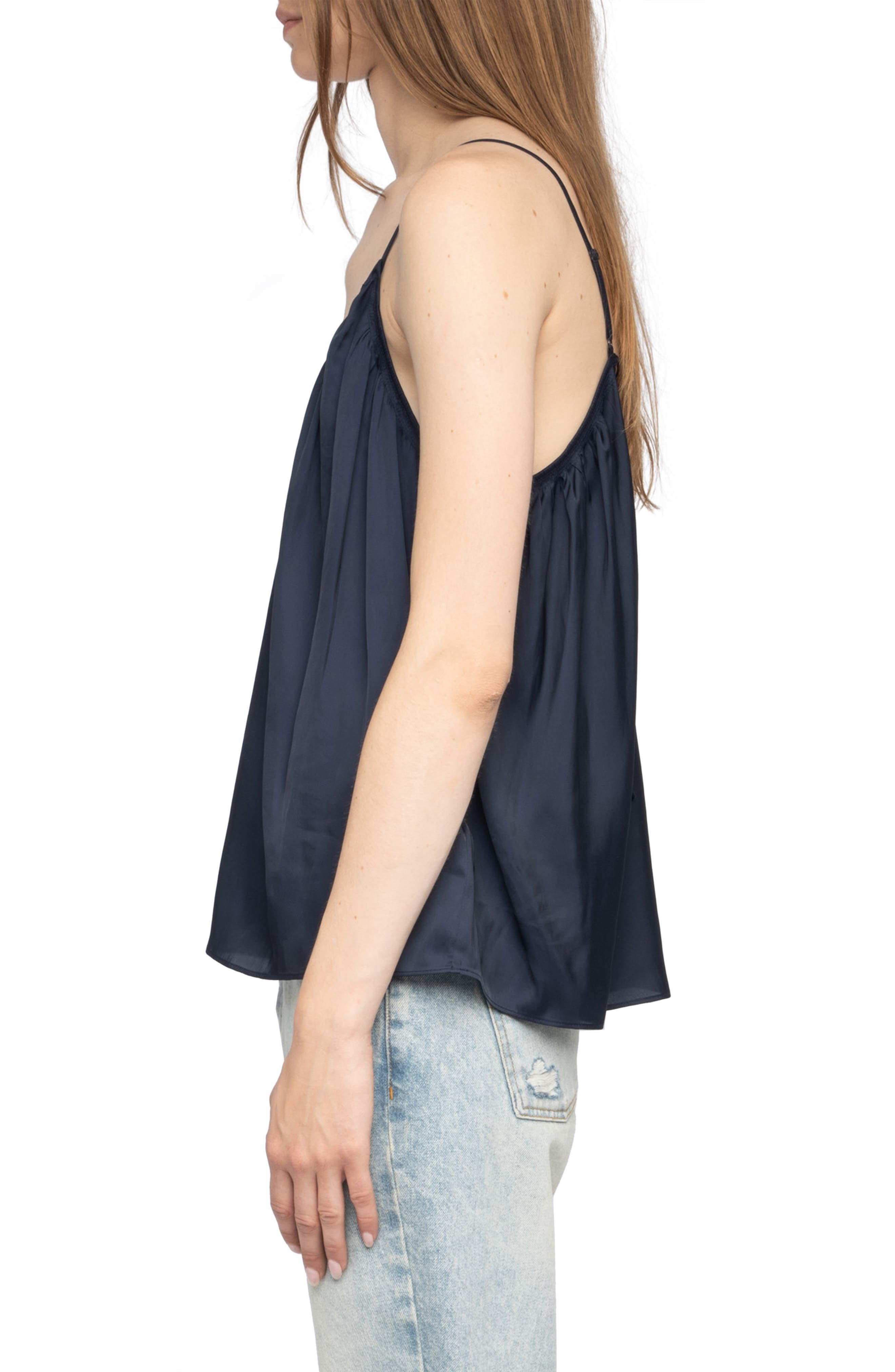 Zadig & Voltaire Cym Satin Camisole in Encre at Nordstrom - 3