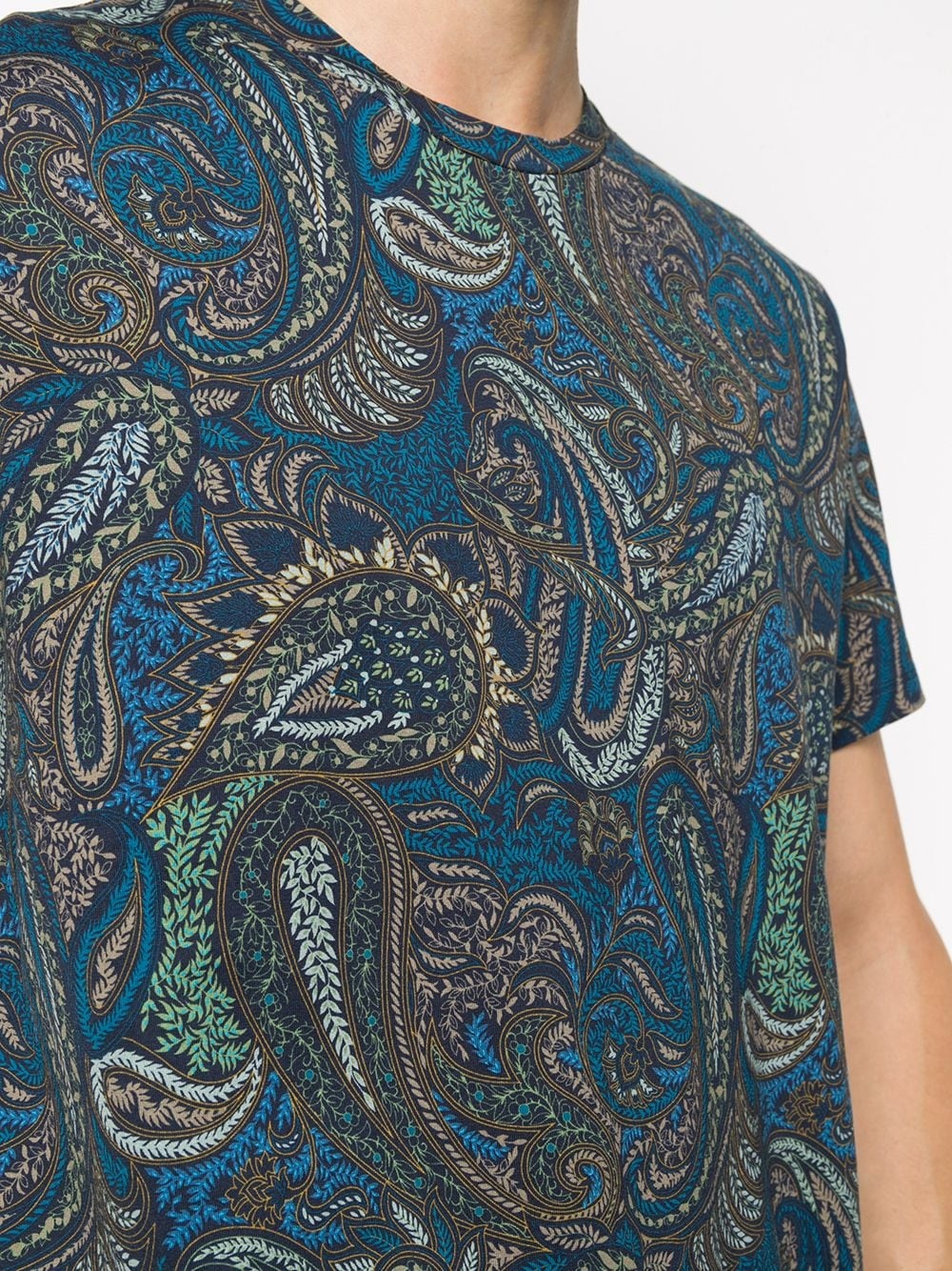 paisley print round neck T-shirt - 5