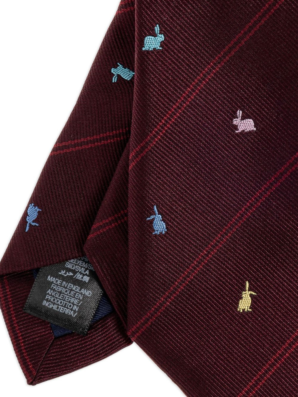 rabbit-print striped tie - 2