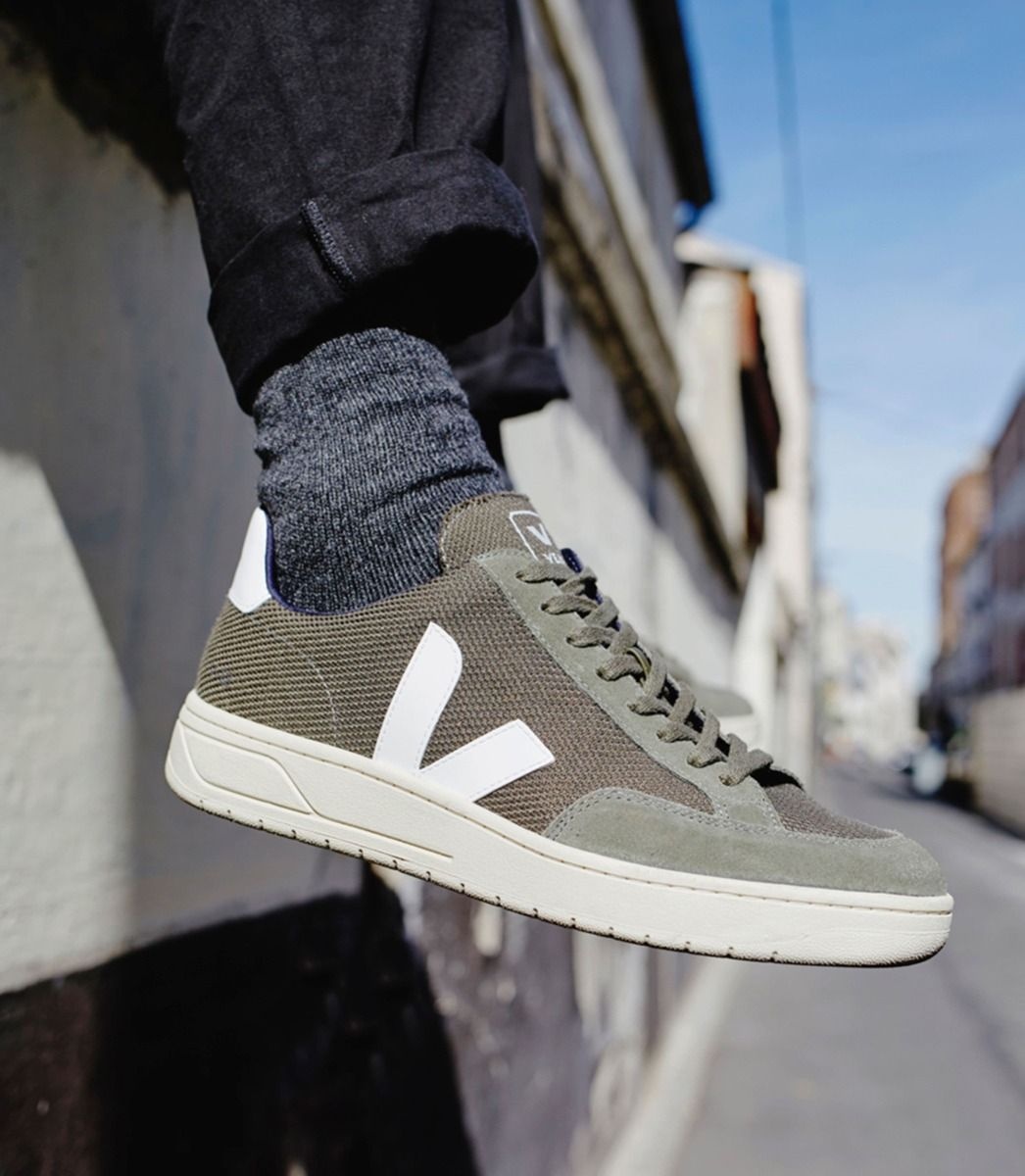 V-12 VEGAN B-MESH OLIVE WHITE - 4