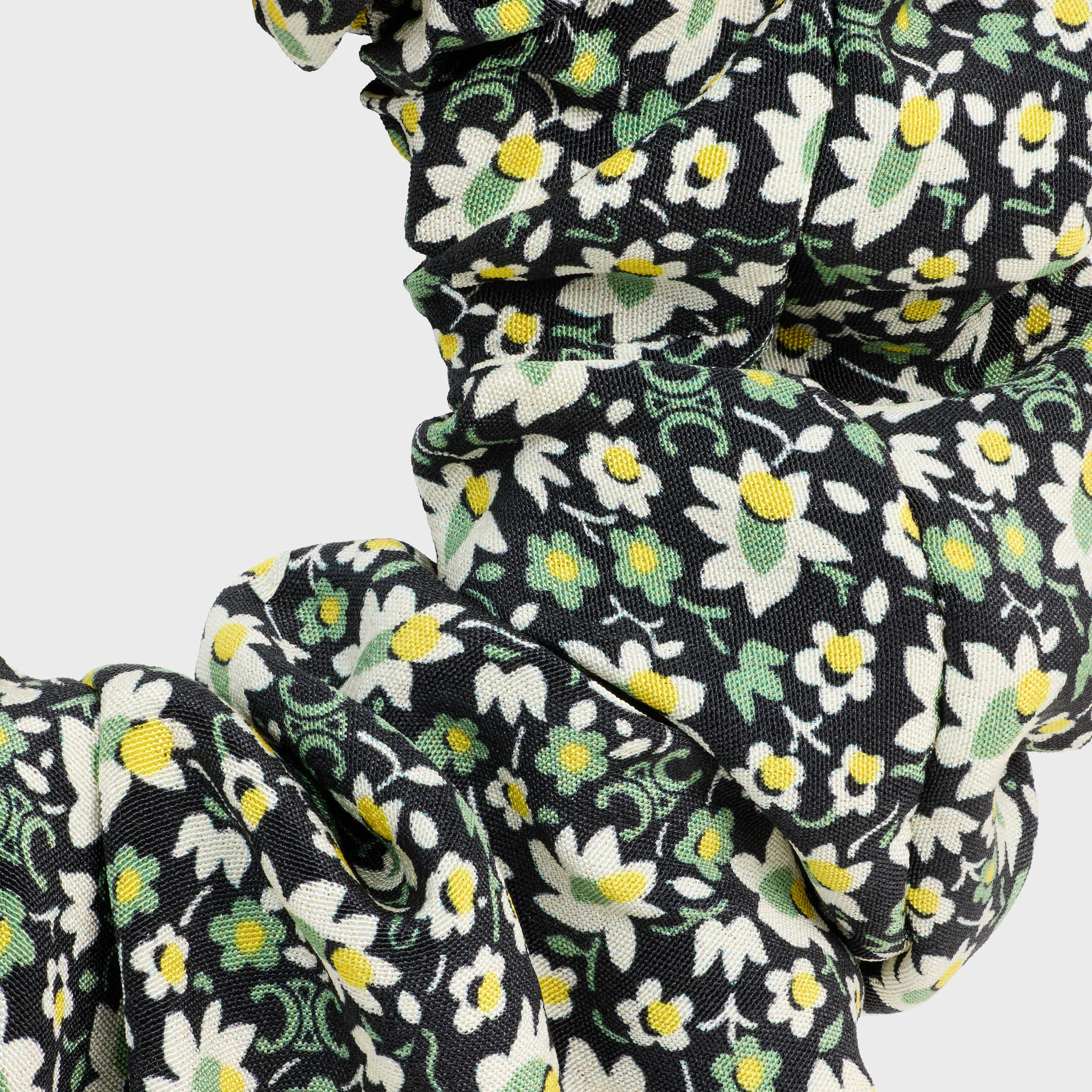 Celine Liberty Scrunchy in silk and Brass with Gold Finish - 3