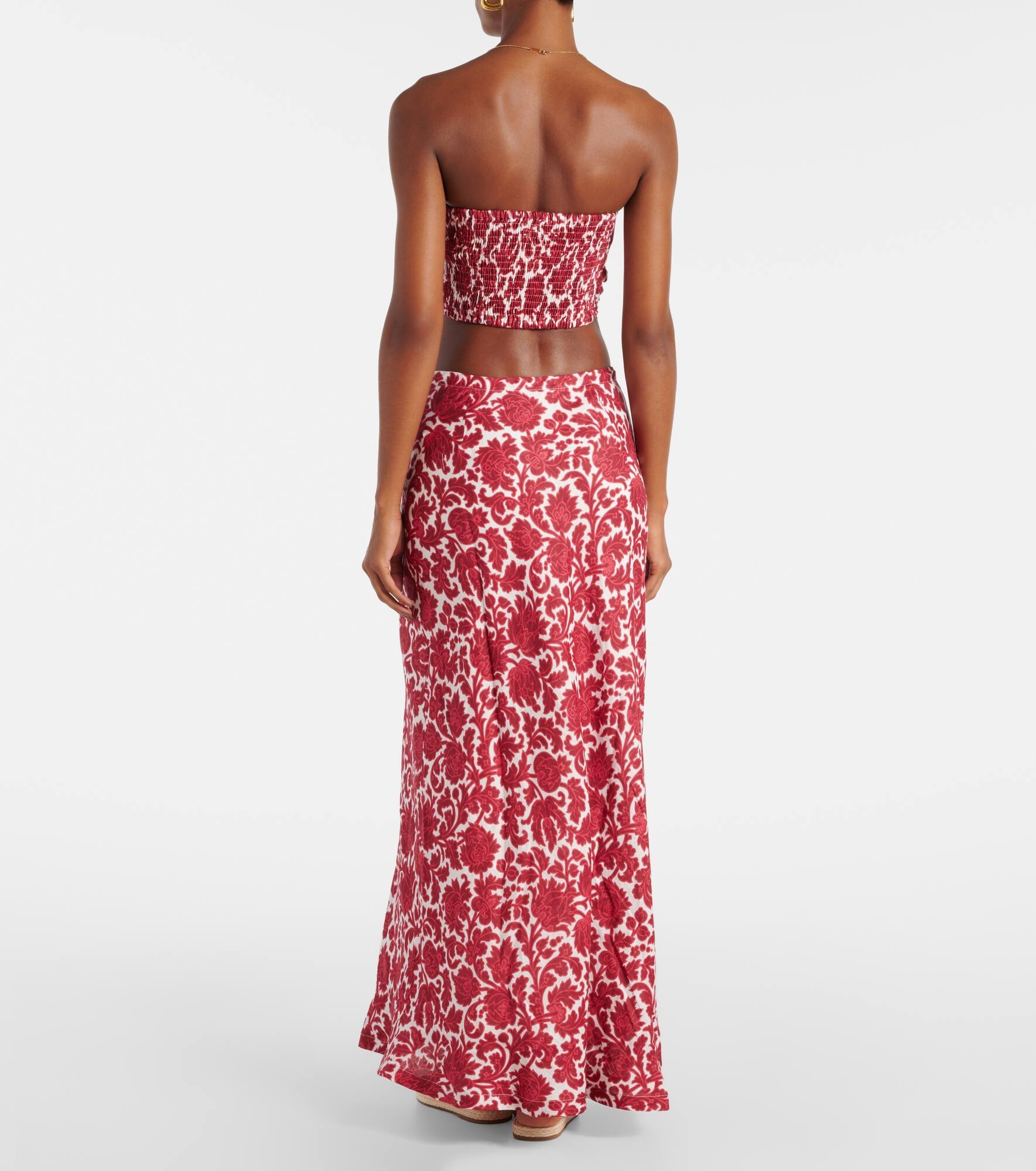 Antibes floral linen bandeau top - 3
