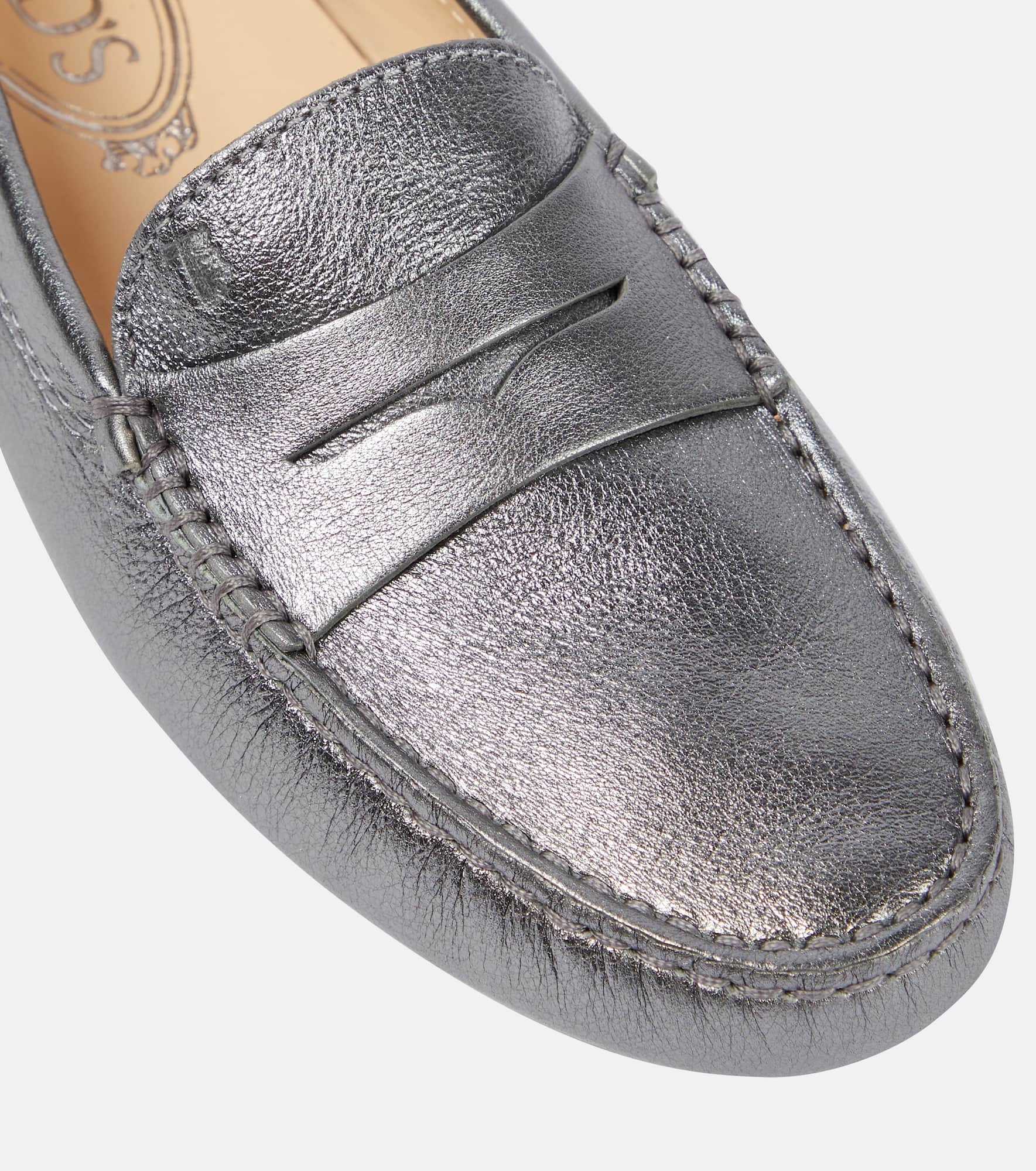 Metallic leather moccasins - 6