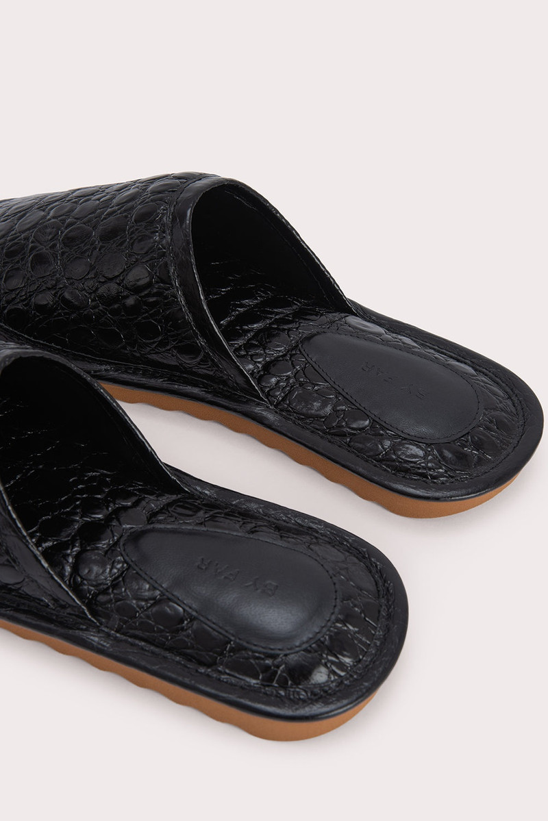 Larry Black Circular Croco Embossed Leather 5