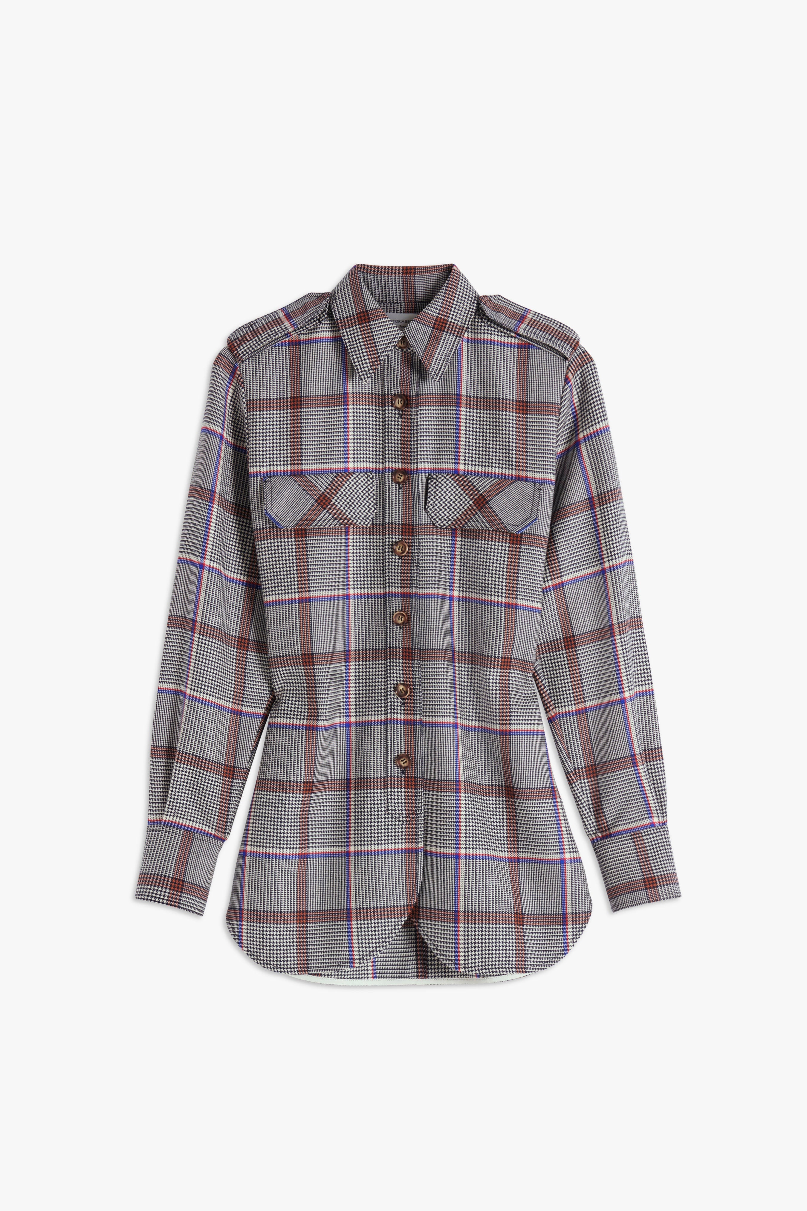 Relaxed Utility Shirt in Blue-Rust - 1