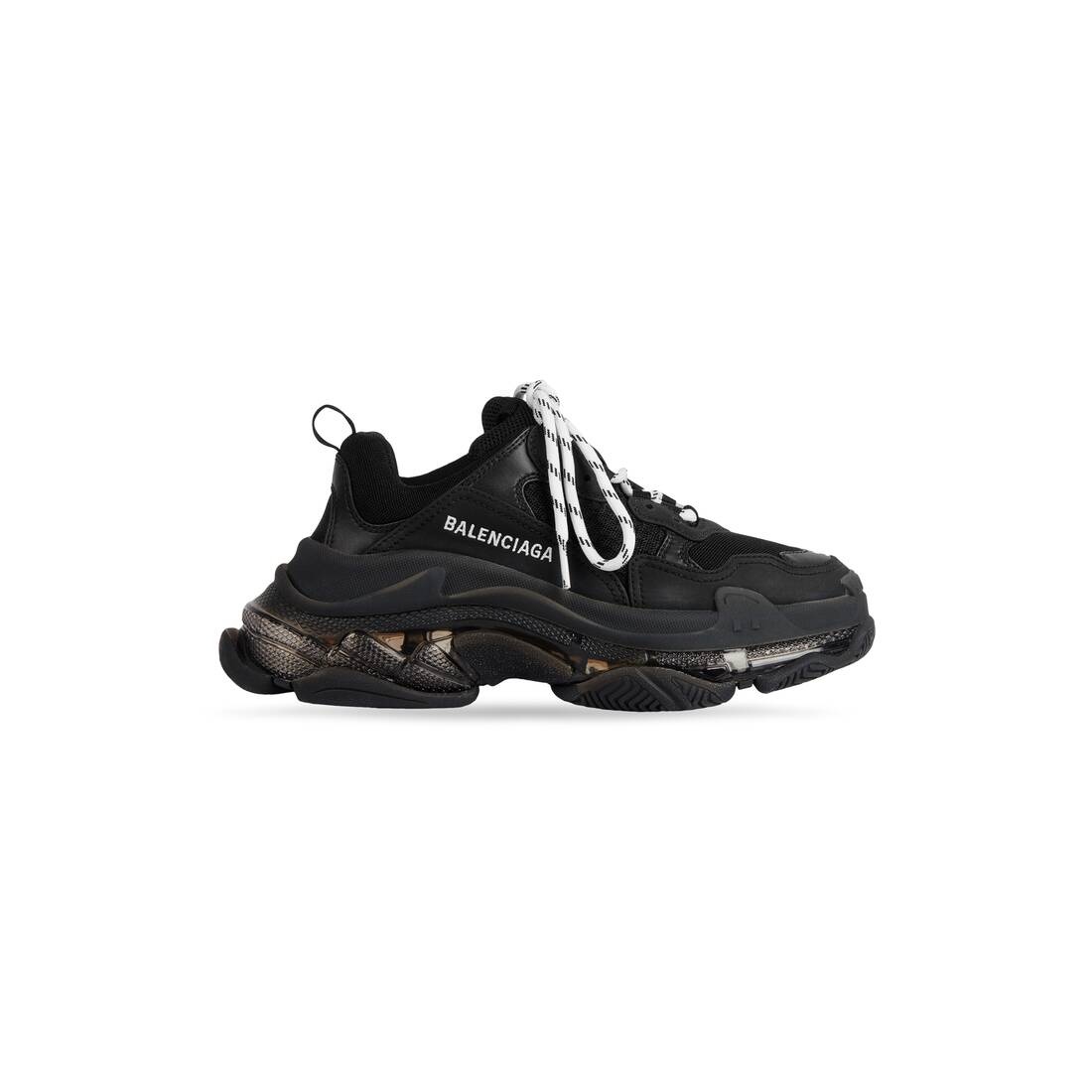 Women's Triple S Sneaker Clear Sole in Black - 1