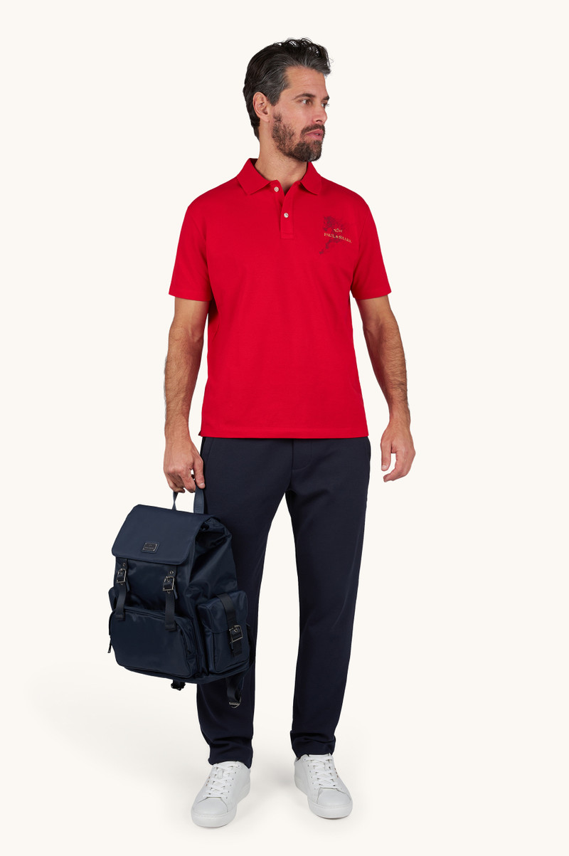 Paul & Shark COTTON PIQUÉ POLO SHIRT WITH YEAR OF THE HORSE PRINT outlook