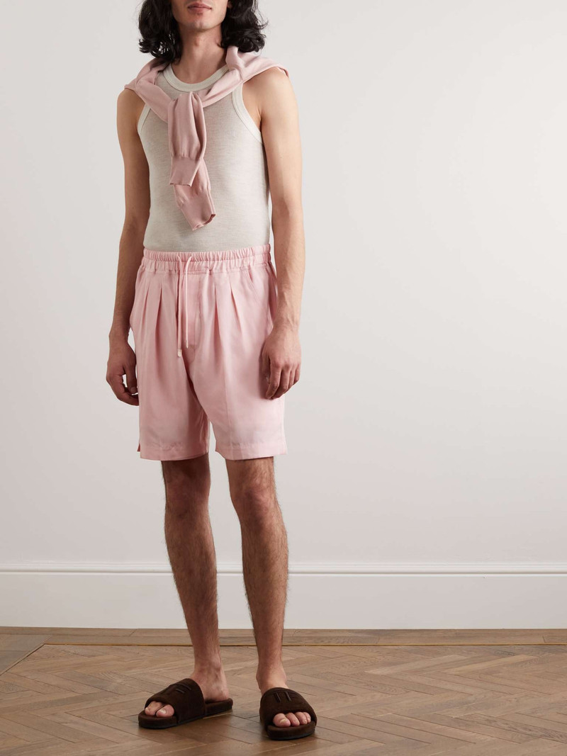 TOM FORD Straight-Leg Pleated Lyocell Drawstring Shorts outlook