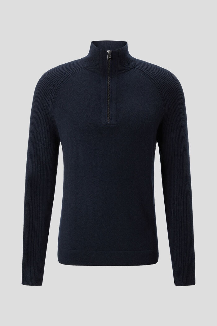 Dash Half-zipper knitted pullover in Navy blue - 1