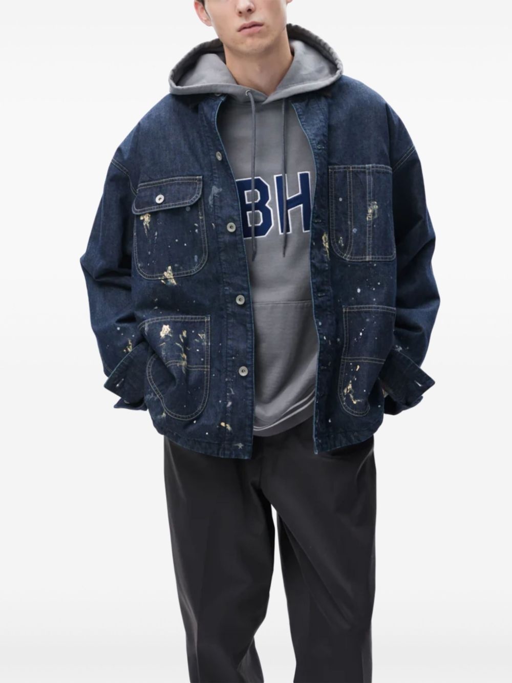 corduroy-collar washed jacket - 4