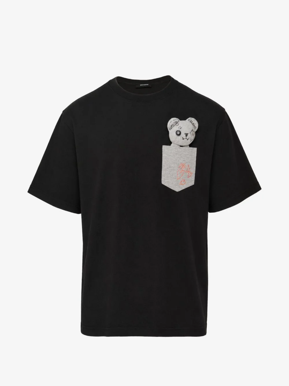teddy-motif chest-pocket T-shirt - 1