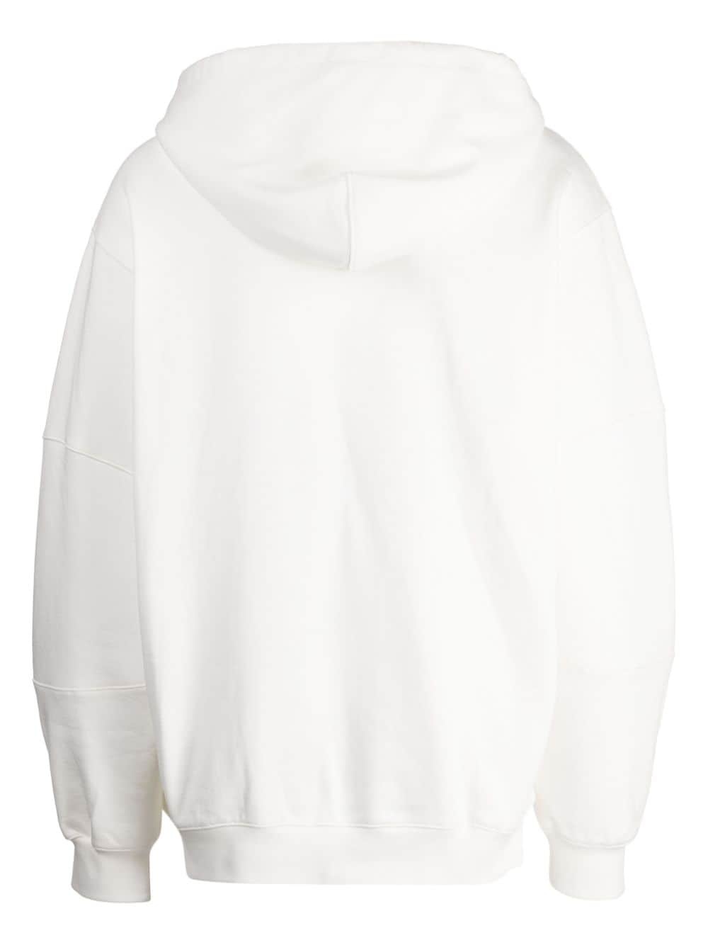 logo-patch cotton hoodie - 2