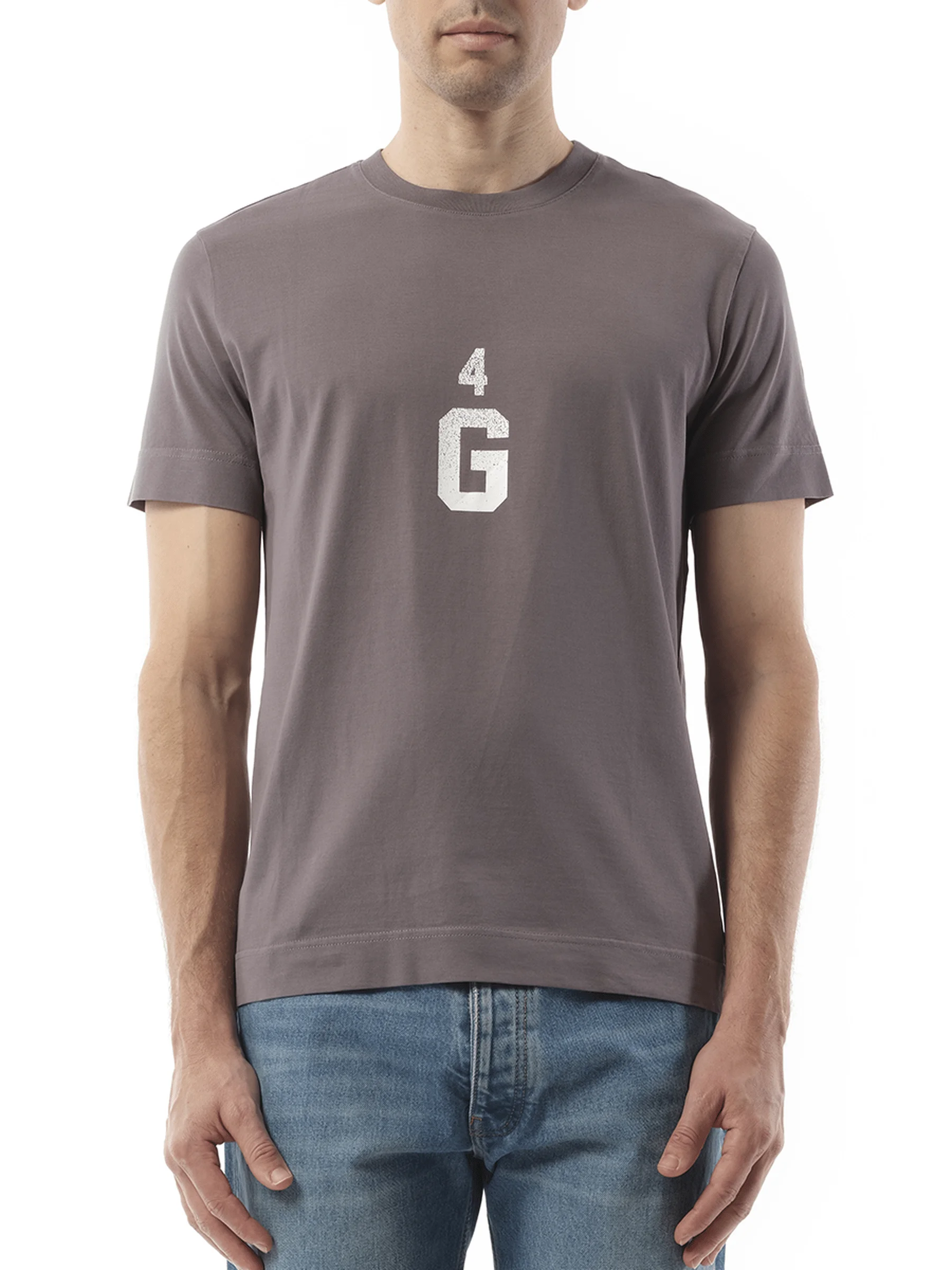 Four G Dyed Logo T-Shirt in Quartz Grey - 1