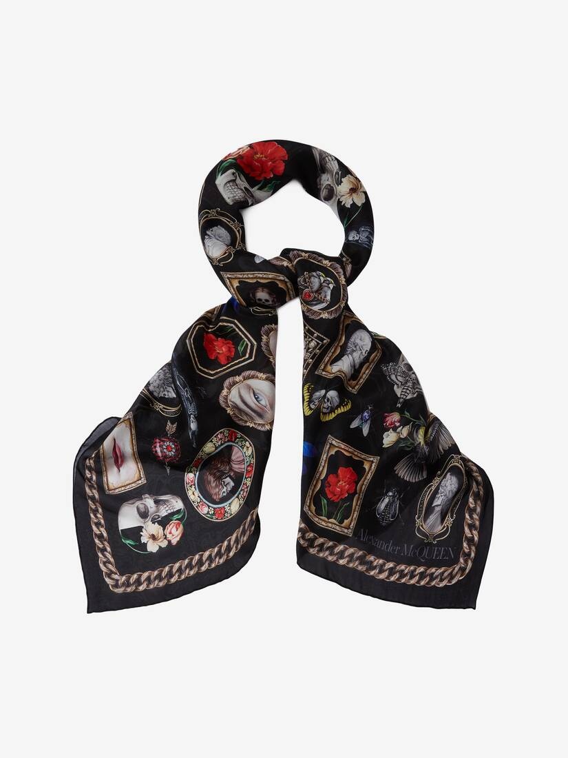 Silk Curiosities Shawl in Black/beige - 2