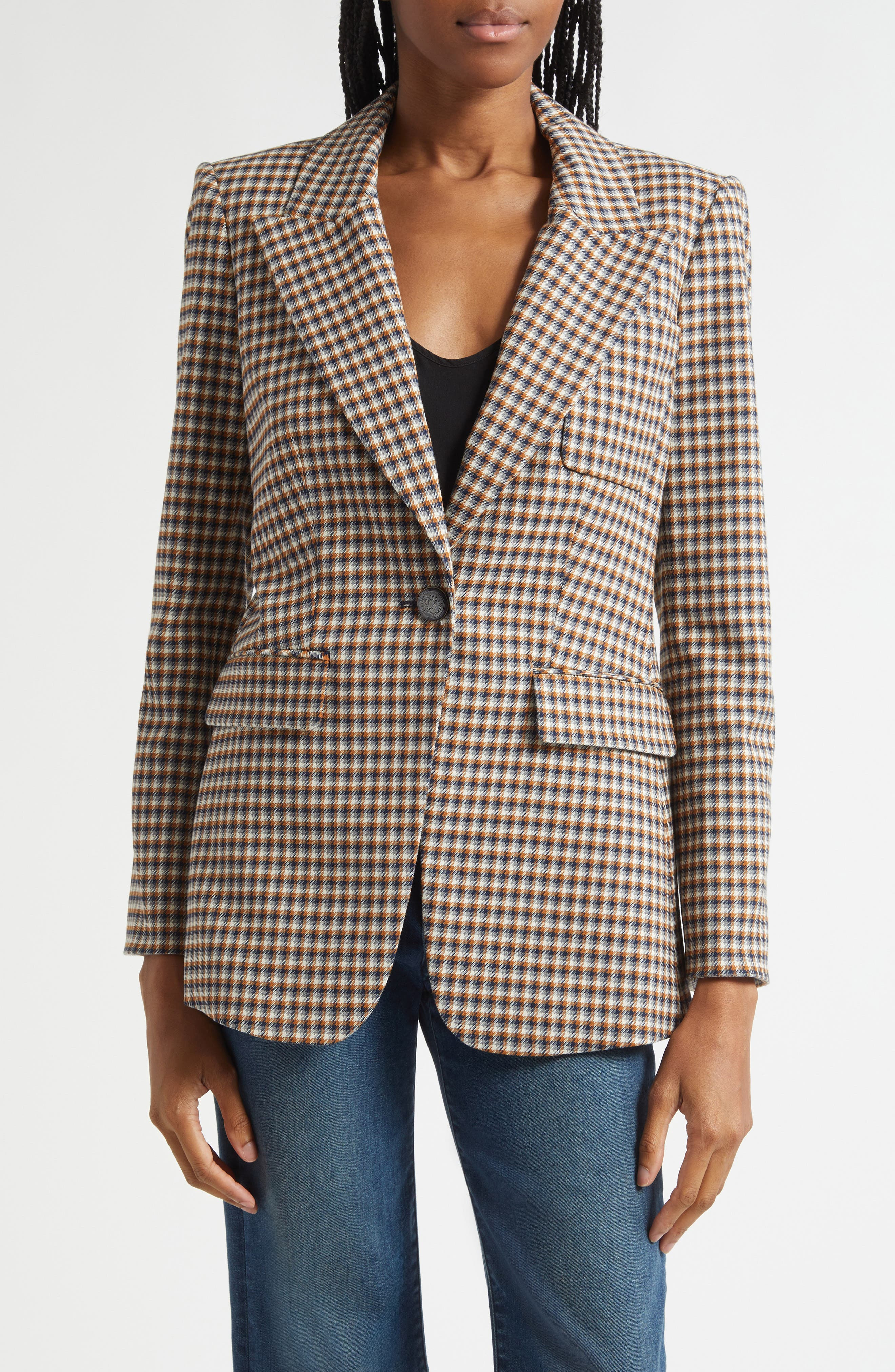 Veronica Beard Livvy Check Dickey Jacket in Navy Multi at Nordstrom - 2