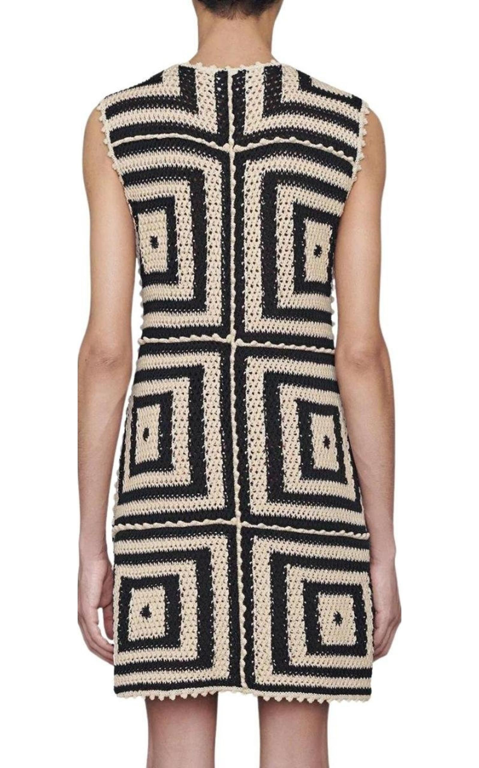Crochet-knit Cotton Short Dress - 3