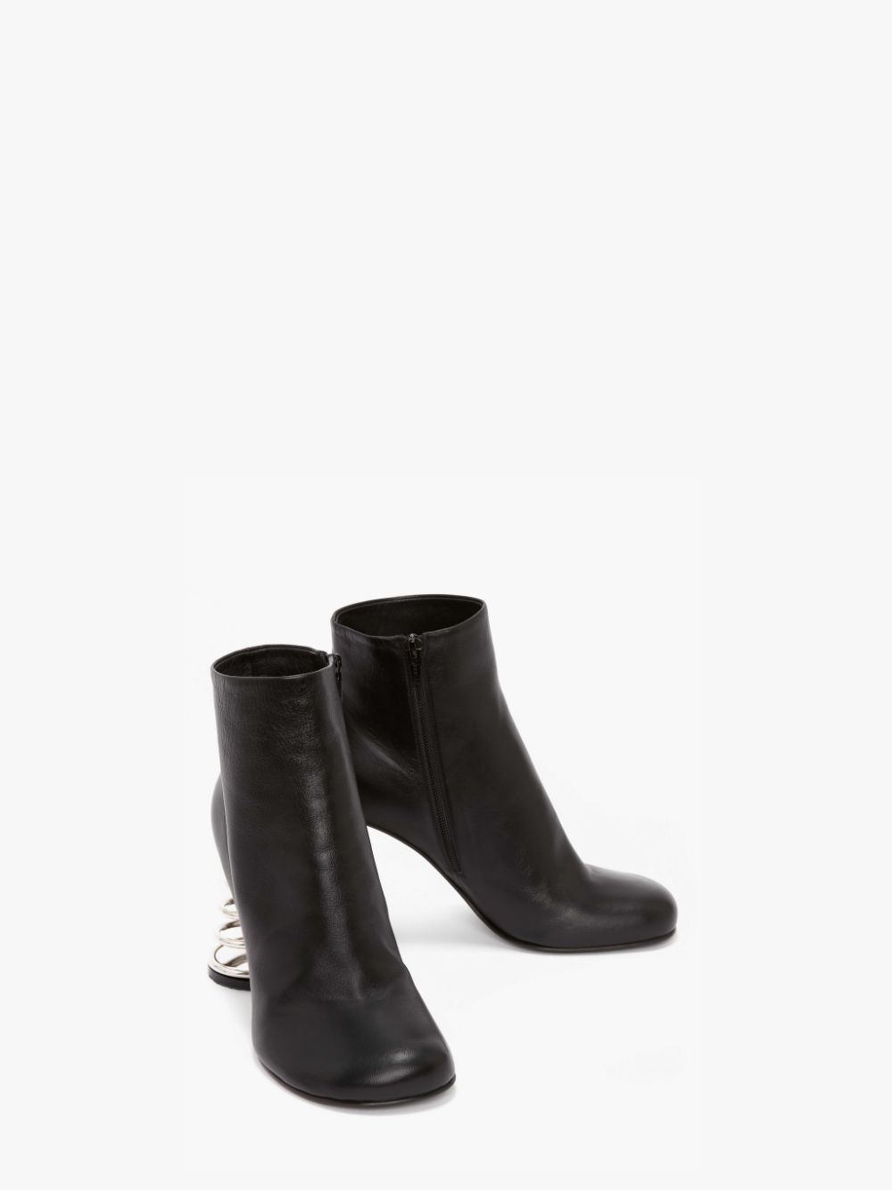 LEATHER SPIRAL HEEL ANKLE BOOT - 2