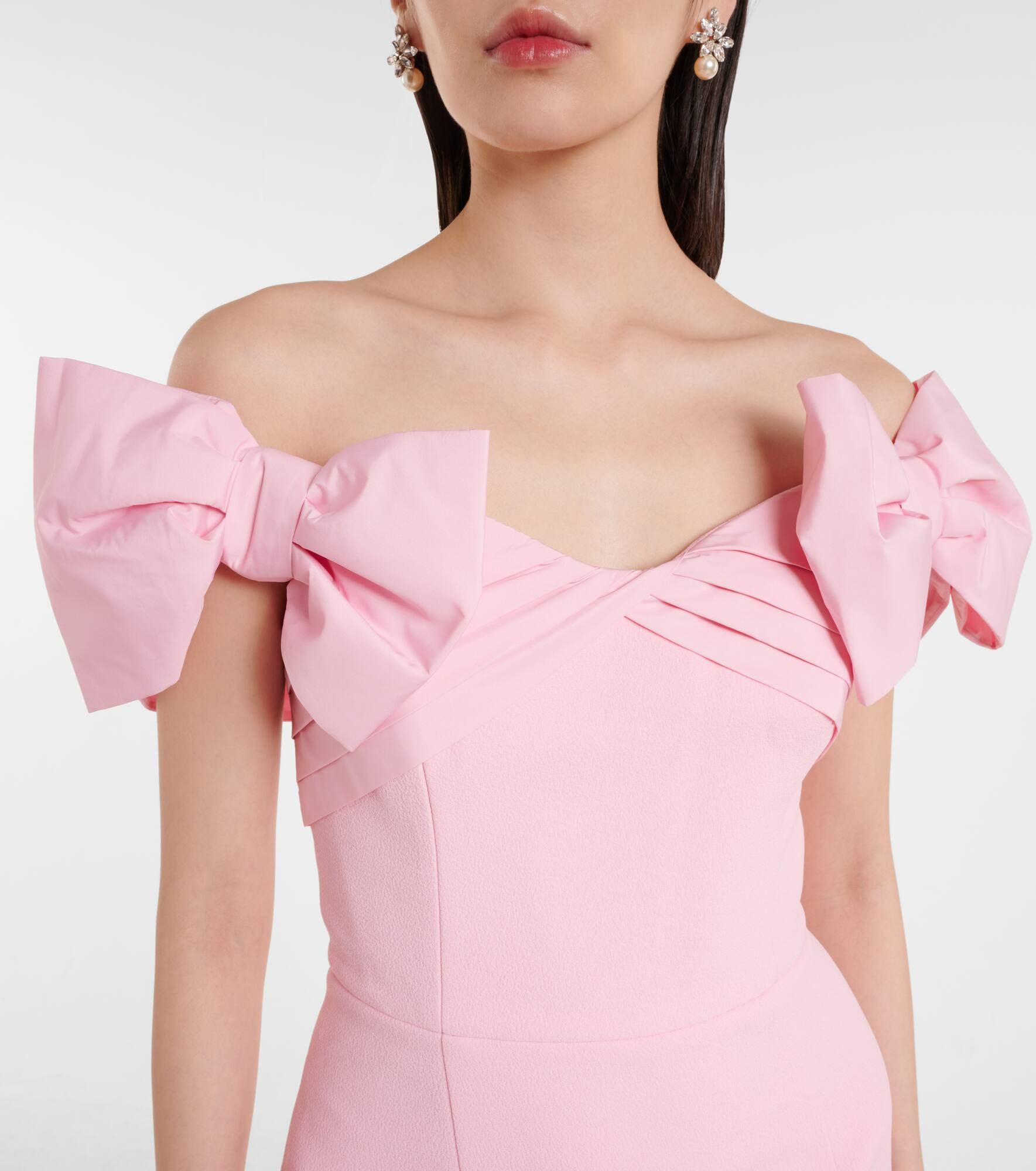 Isabella bow-detail crêpe midi dress - 4