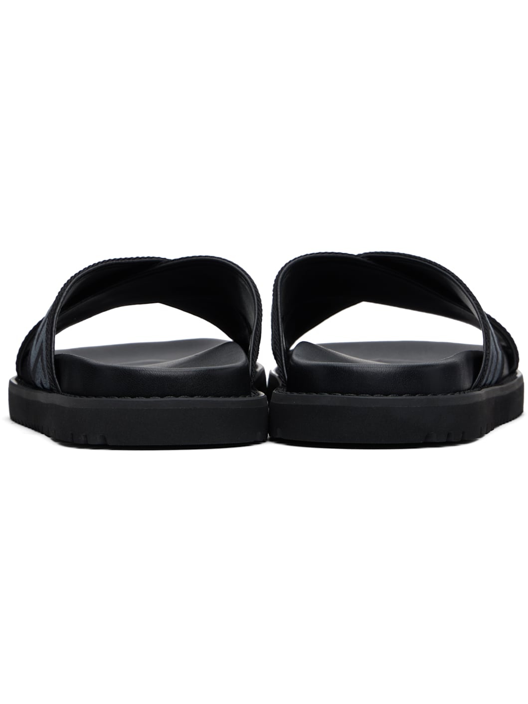 Black Greek Ribbon Sandals - 2