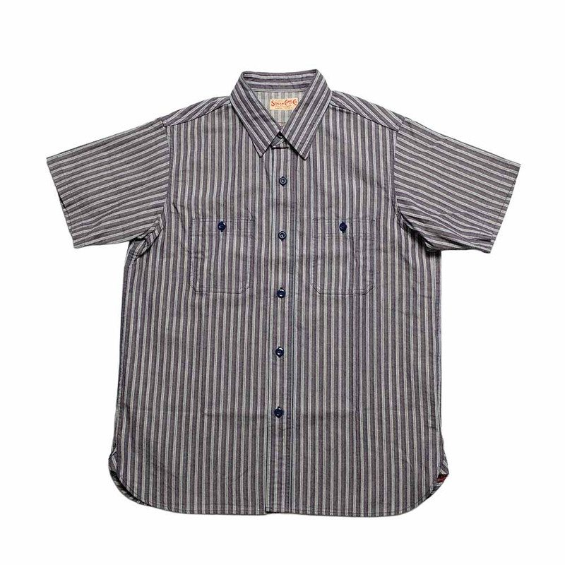 SUGAR CANE COTTON STRIPE S/S WORK SHIRT - SC39730 outlook