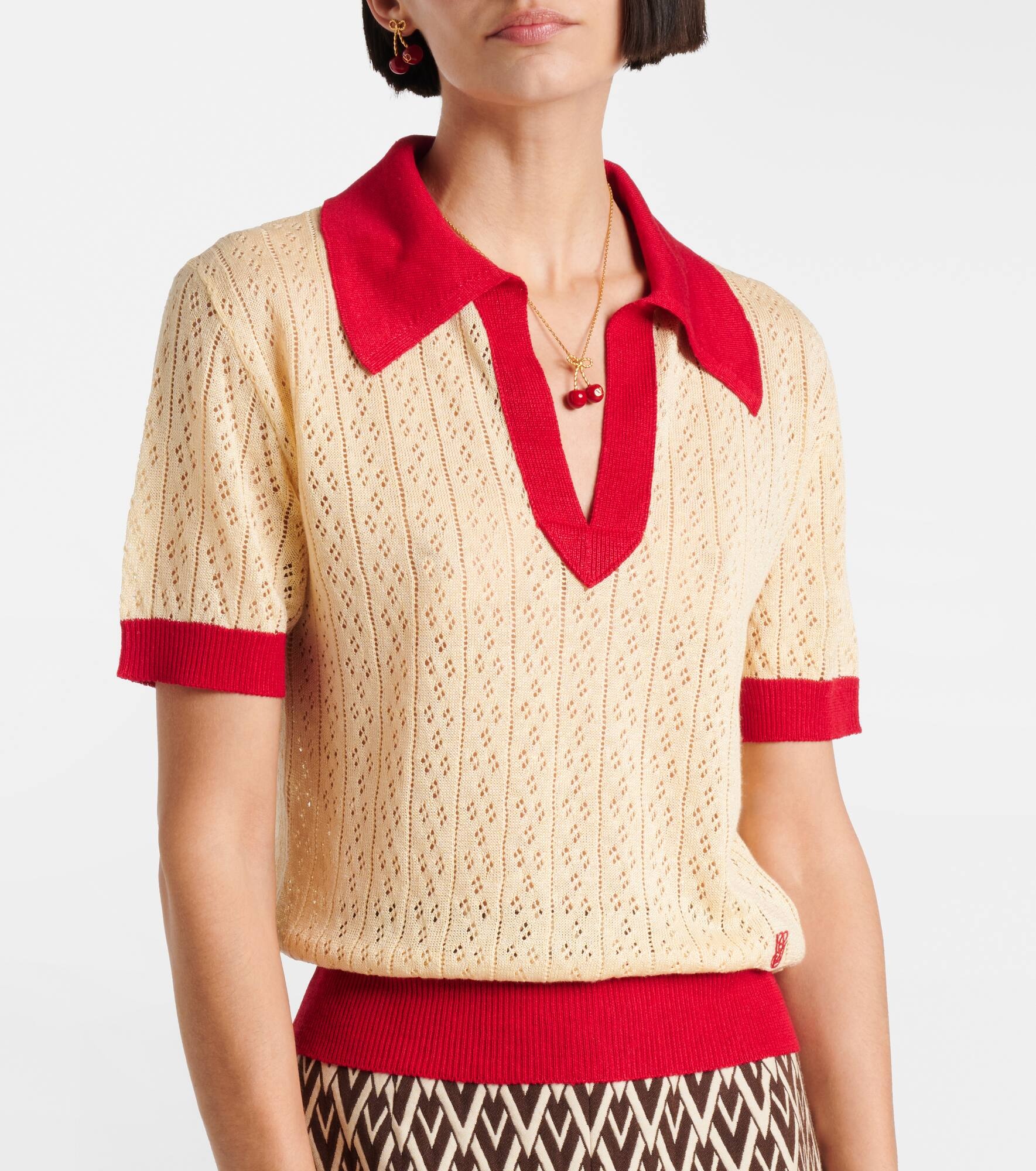 Linen-blend polo sweater - 6