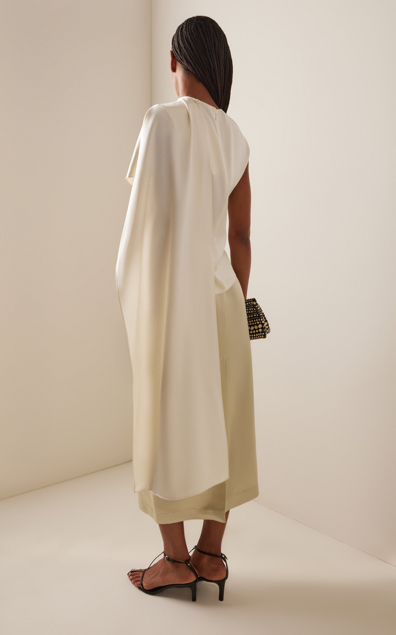 Exclusive Carmen Cape-Sleeve Silk Top ivory - 4