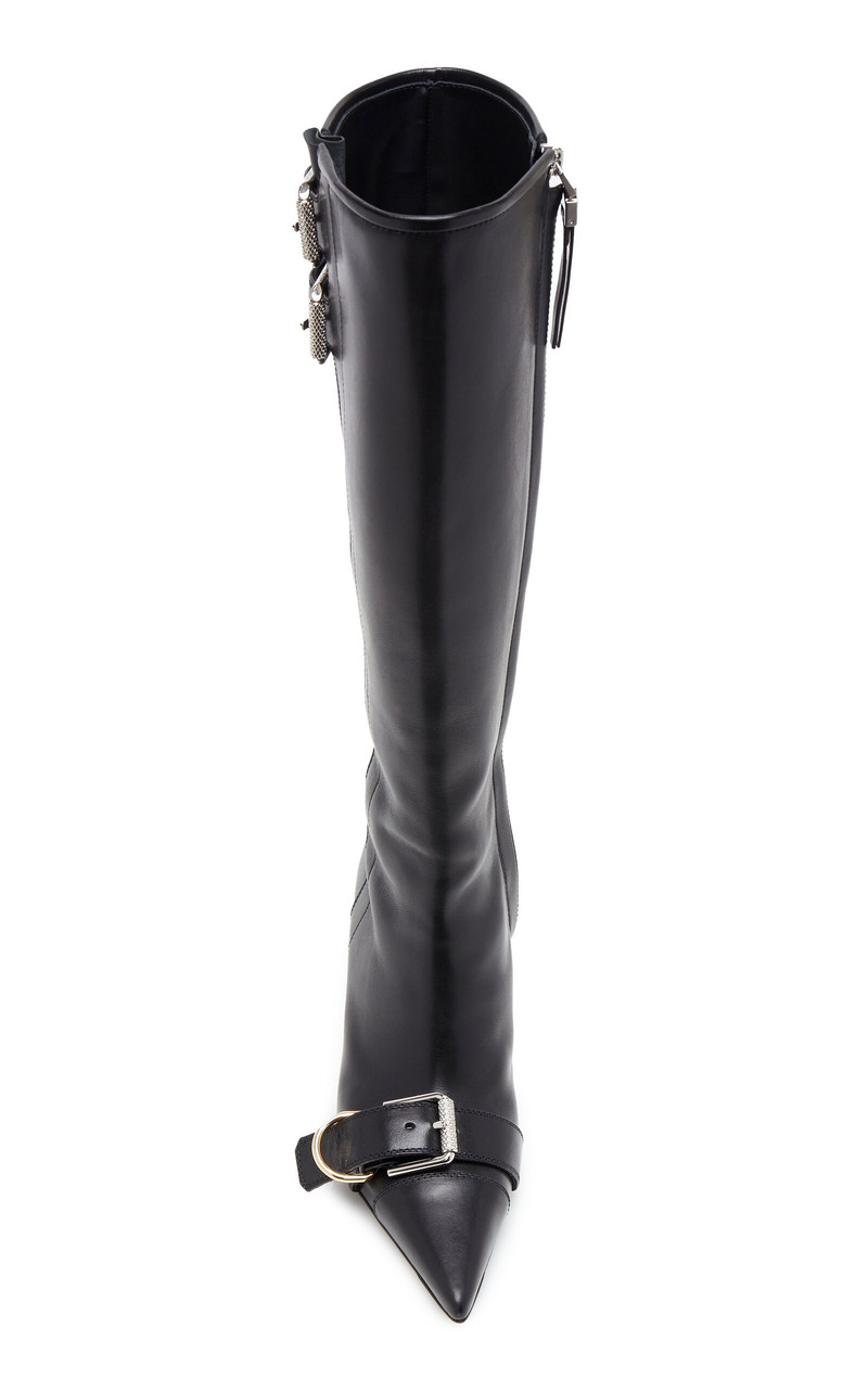 Givenchy Voyou Buckle-Detailed Leather Knee Boots black outlook