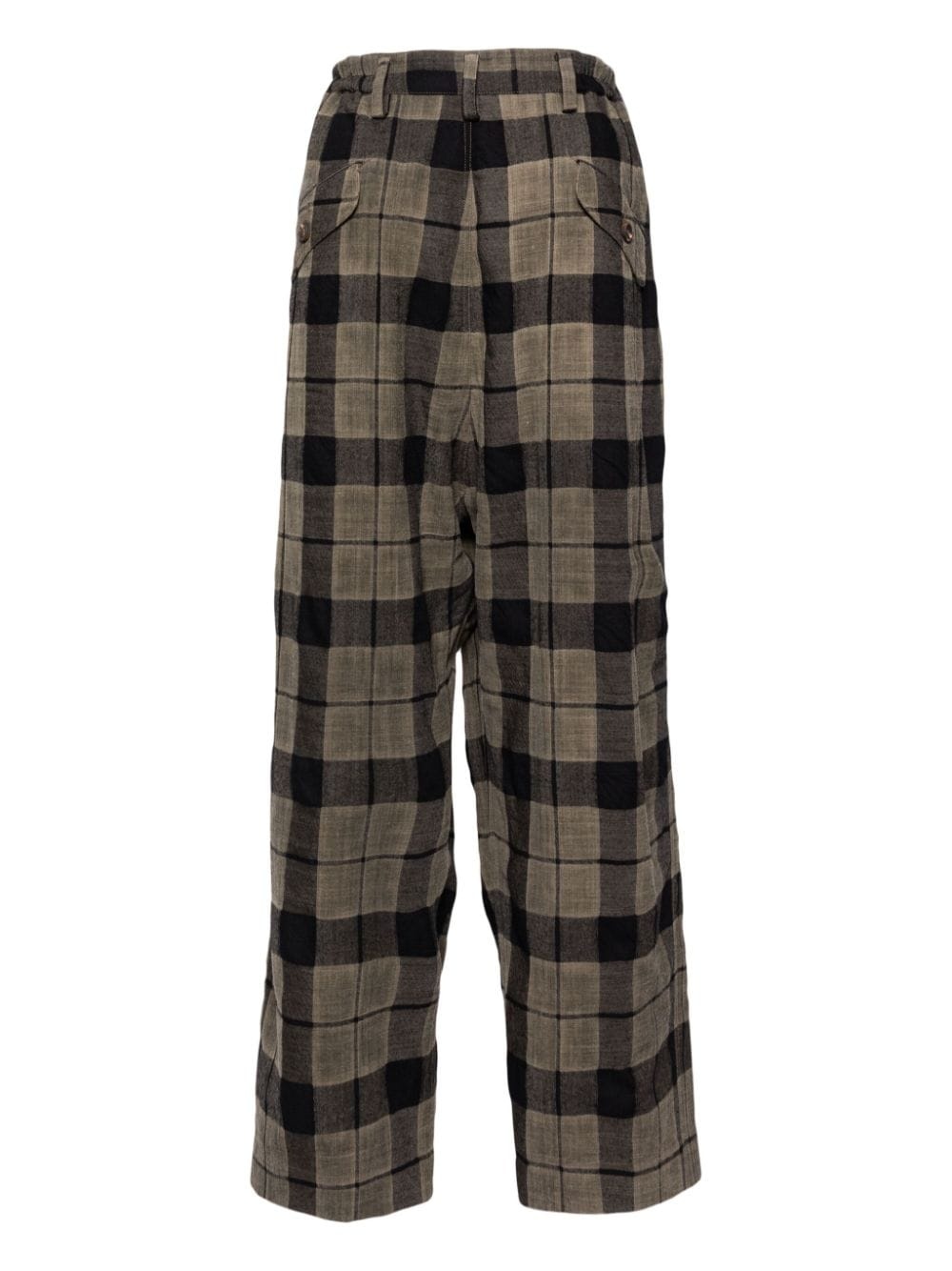 checked straight-leg trousers - 2