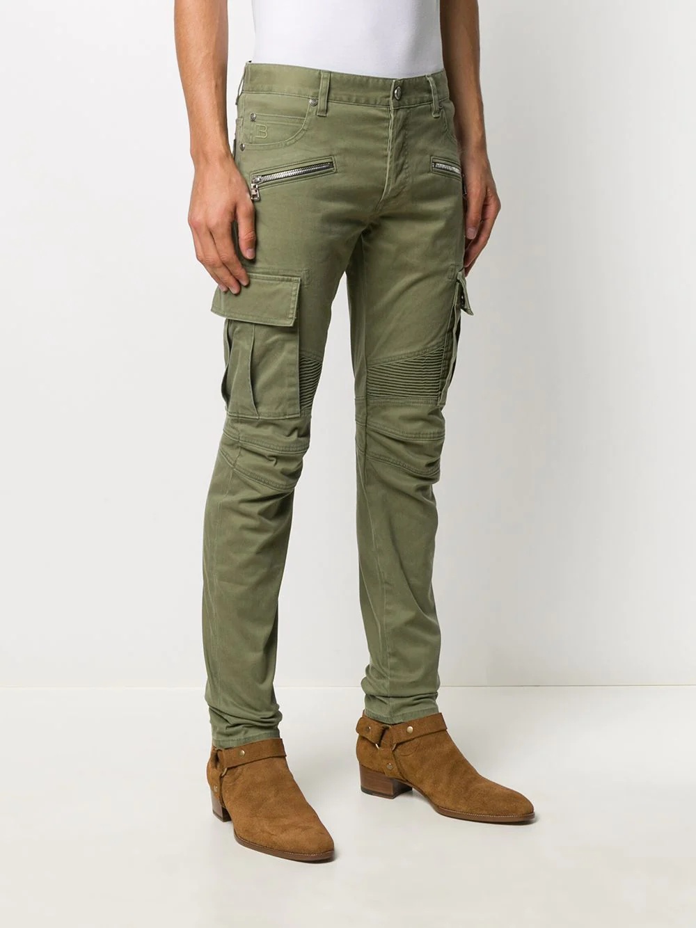 tapered fit cargo trousers - 3