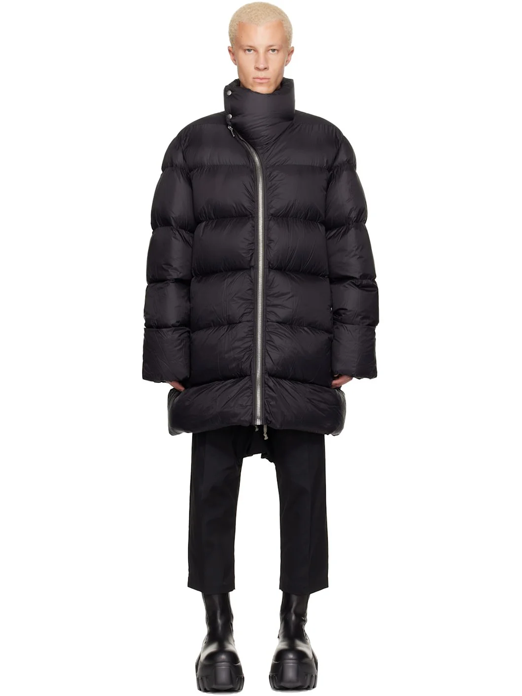 Black Tower Turtle Down Coat - 1