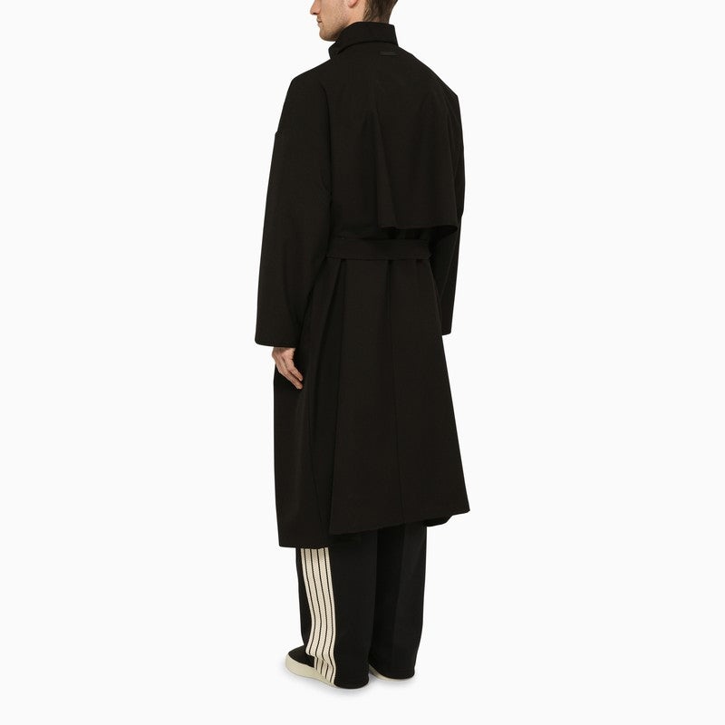 Fear Of God Black Wool Trench Coat With High Collar Men - 3